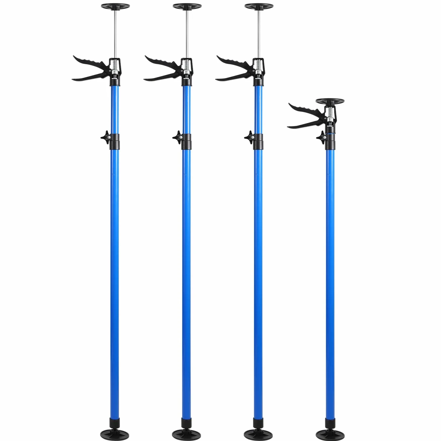 Juego de 4 soportes de techo, soporte de montaje de 115 – 290 cm, soporte telescópico regulable en altura, capacidad de carga de 50 kg, almohadillas antideslizantes de 10 cm, soporte para marco de
