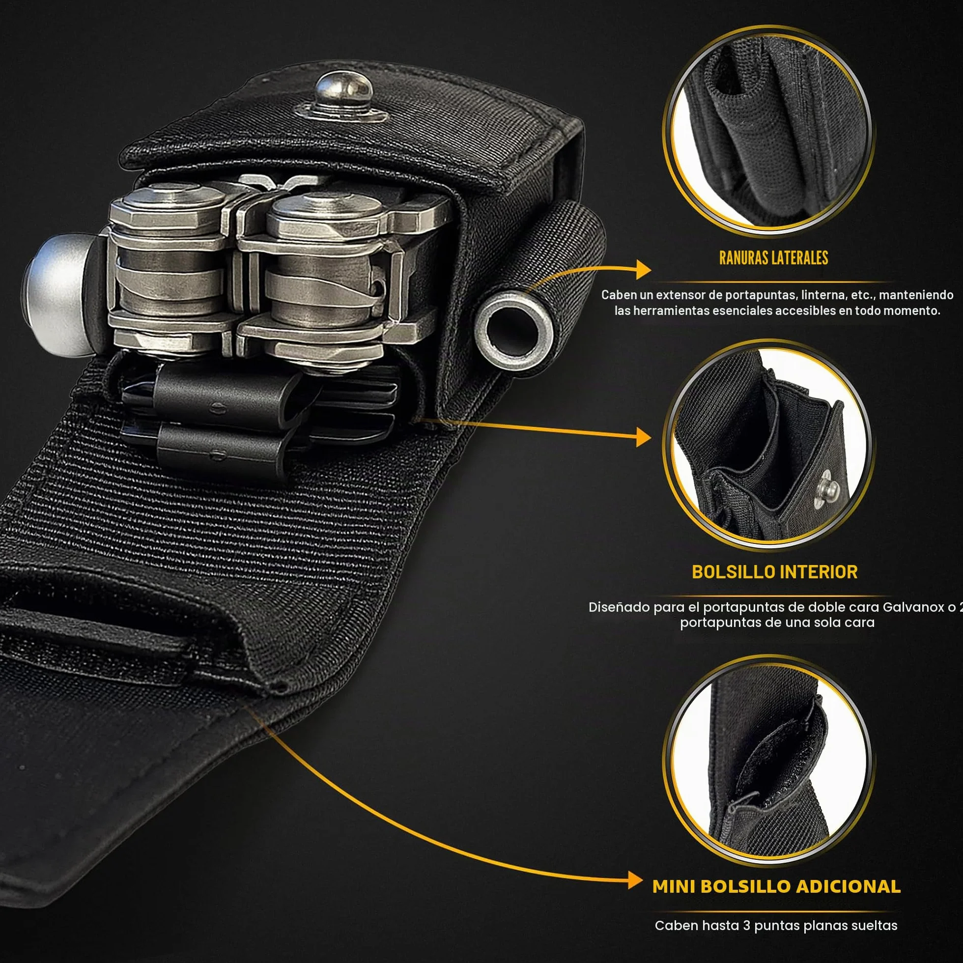 Funda de Nailon para multiherramientas Leatherman con 21 puntas de destornillador y soporte de cinturón