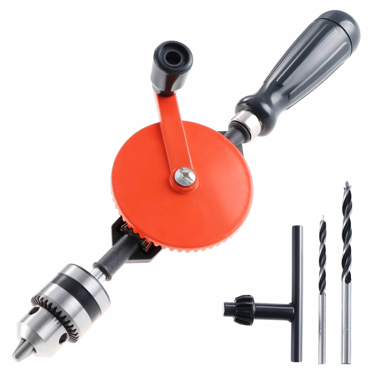 HSEAMALL Taladro manual - manivela manual, capacidad de 1,5 a 10 mm, portabrocas de piñón doble, para madera, plástico, acrílico, perforación de placa de circuito