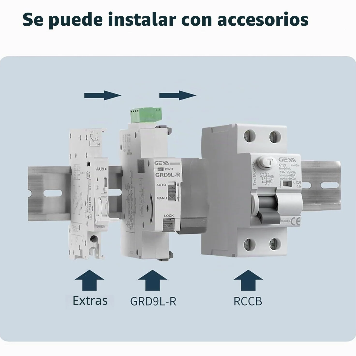 GEYA Disyuntores automáticos de fugas de reconexión RCD electromagnéticos (Reconectador AC220V+A-SI Tipo RCCB 2P-40A-30mA)