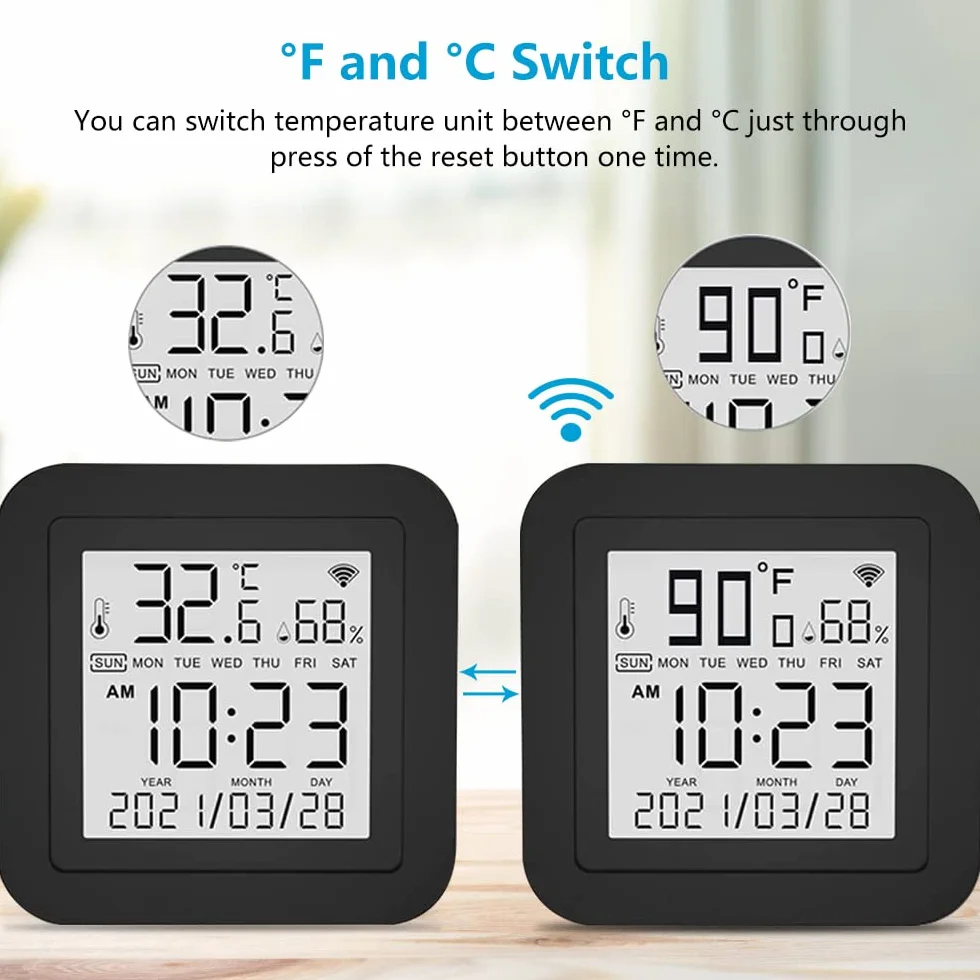 eMylo Mando a Distancia IR WiFi Inteligente, Sensor de Temperatura y Humedad Tuya, Controlador IR Universal, Higrómetro y Termómetro Interior, Compatible con Alexa y App