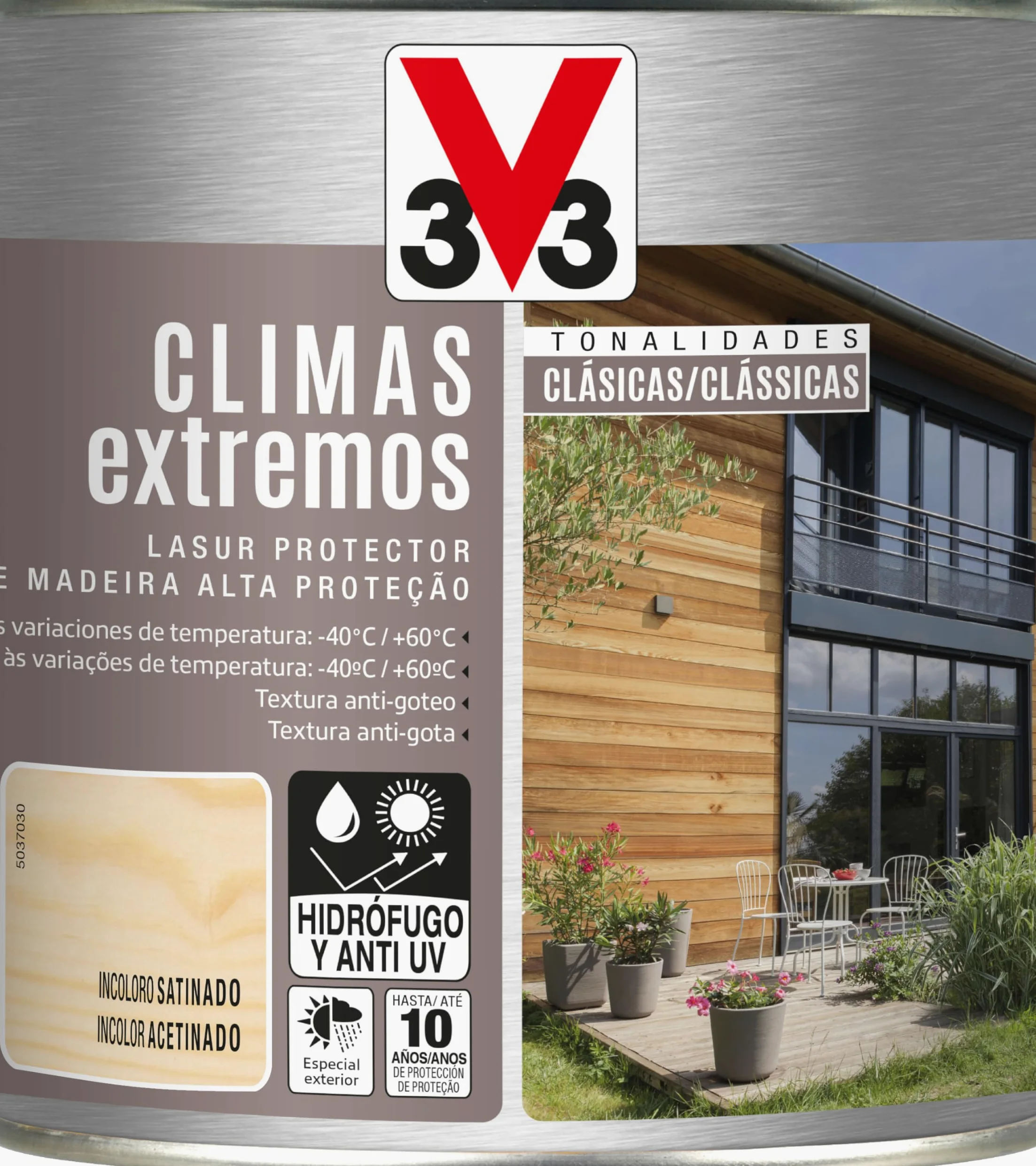 V33 PROTECTOR DECORATIVO DE LA MADERA CLIMAS EXTREMOS SATINADO INCOLORO 0,75L