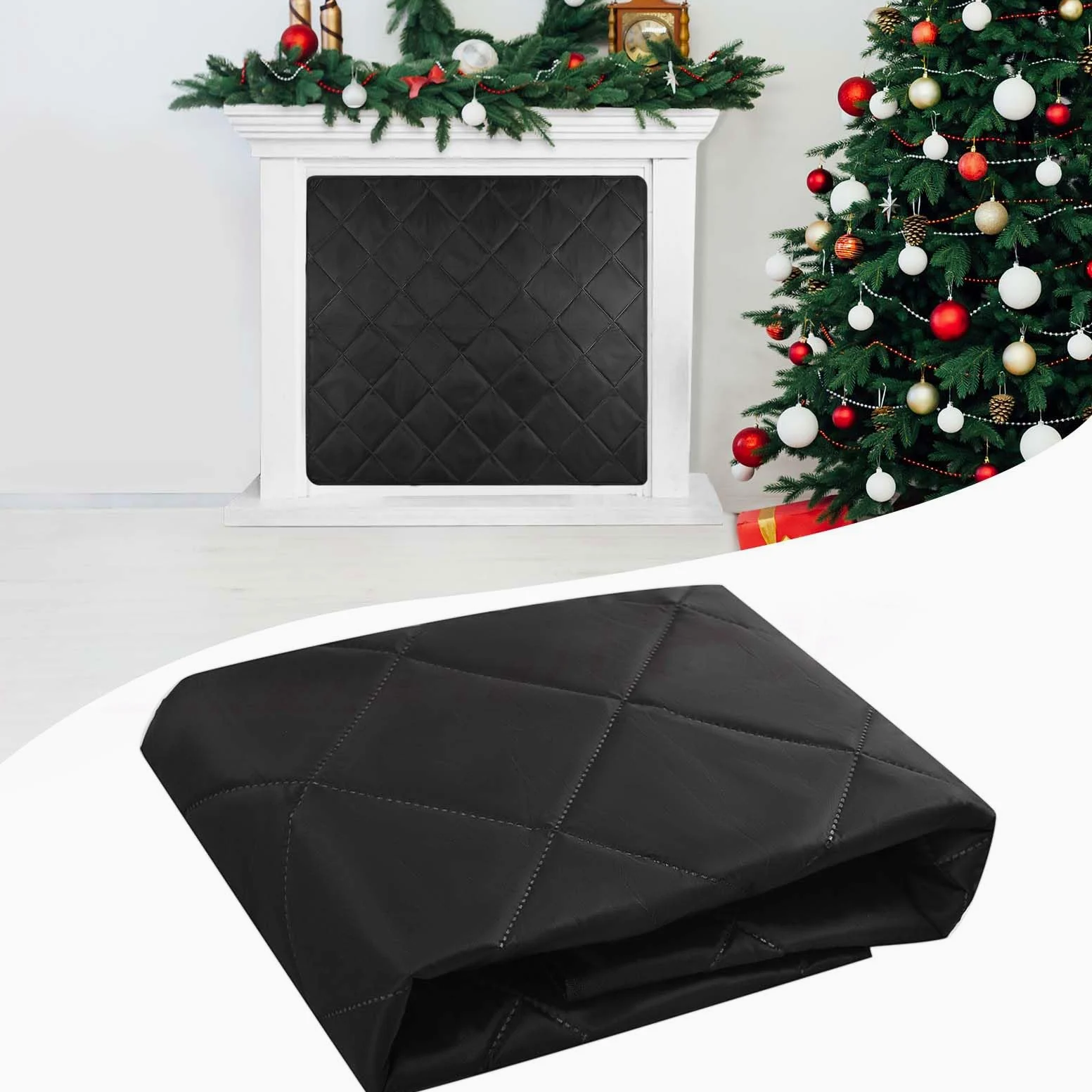 Manta magnética para Chimenea, Bloqueador de Chimenea, Detiene la pérdida de Calor Durante la Noche, Cubiertas de Chimenea para Interiores, tapón de Corriente de Chimenea con imán y Cierres de Velcro
