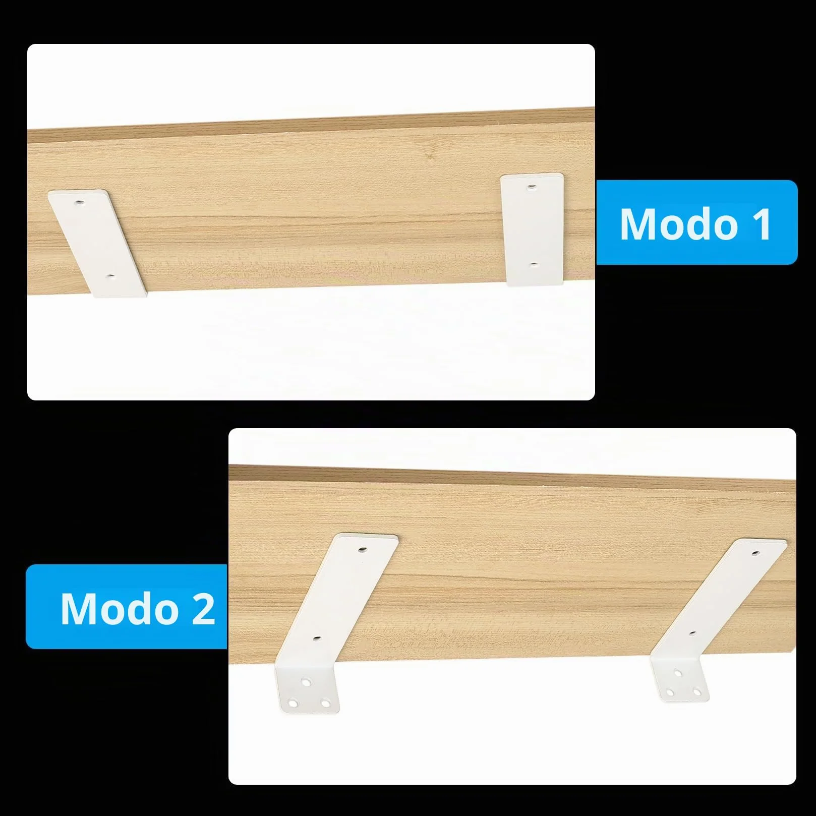 4 Pcs Soporte Estanteria Pared Blanco, 250mm Soporte Baldas Pared Metalica, Soportes para Estanterías,Soportes Flotantes para Estantes, Escuadras para Estanterias, Soporte para Baldas de Madera