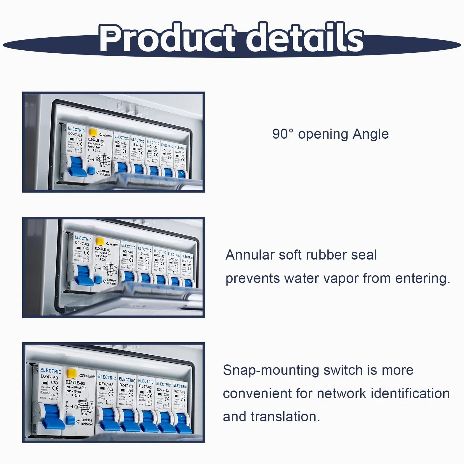 Caja de fusibles, caja de distribución, distribuidor de corriente para construcción, distribuidor de pared con interruptor de protección Fi, IP65, resistente al agua, distribuidor de corriente para