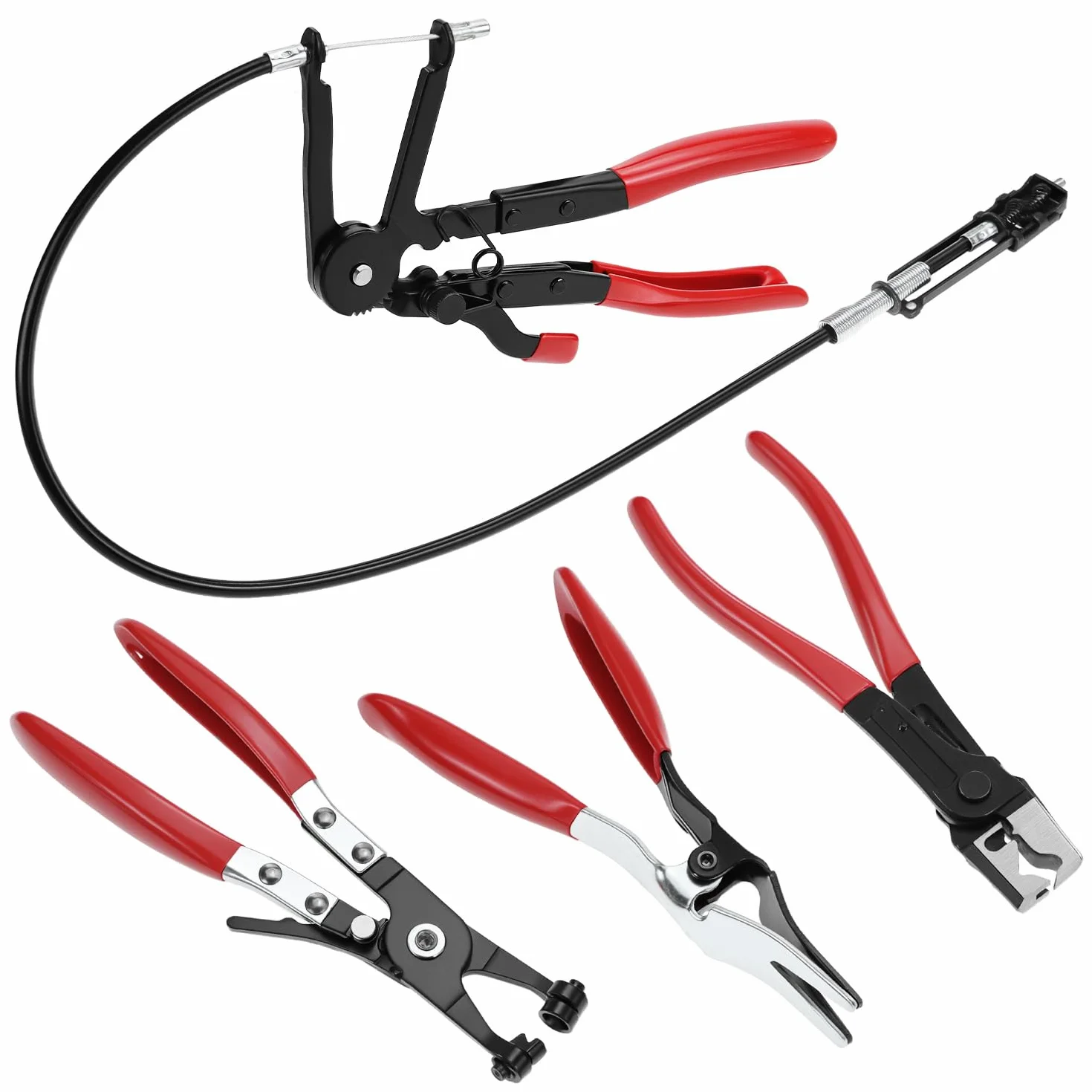 QWORK® 4 Piezas Alicates Abrazaderas de Manguera, para Radiador y Combustible