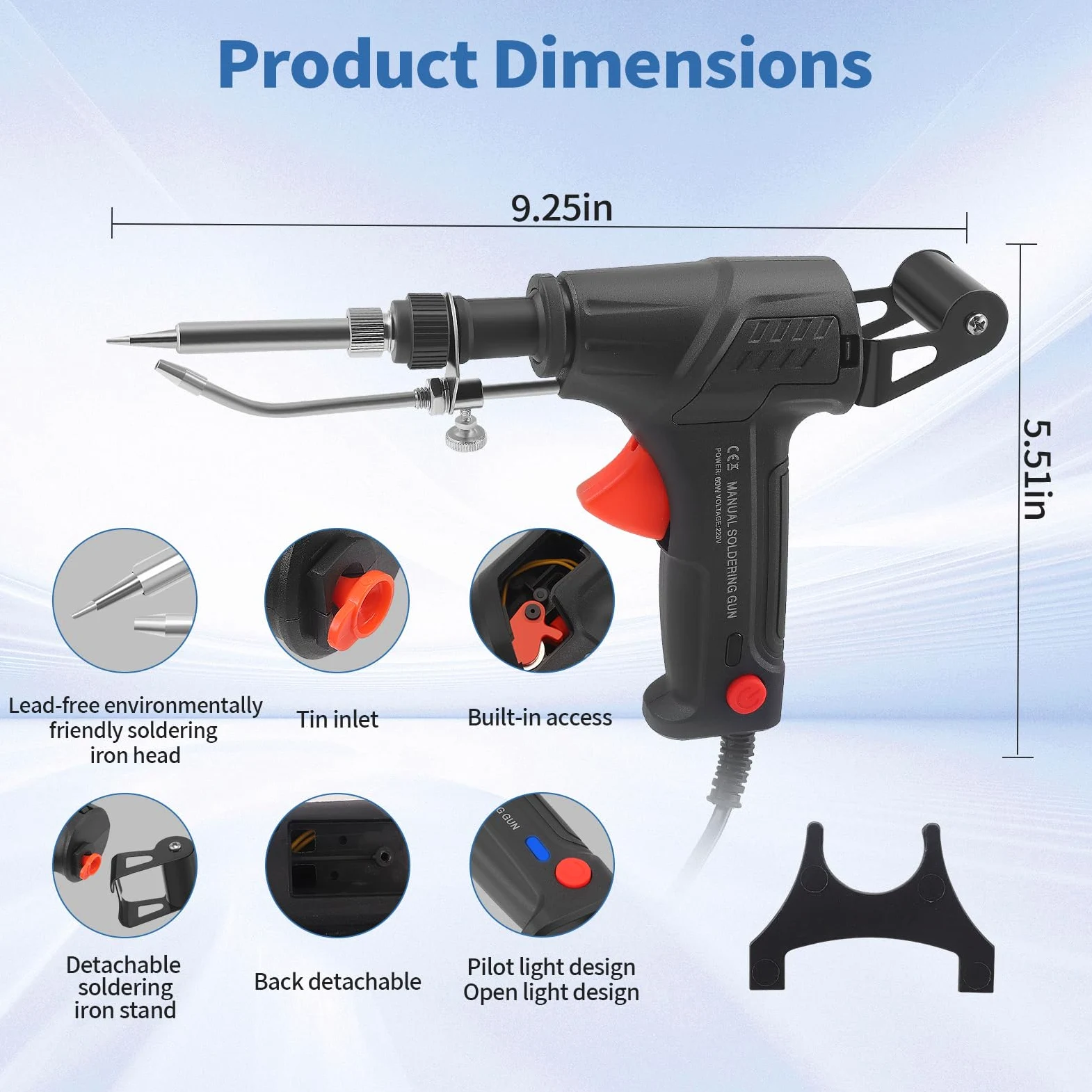Juego Profesional Portátil de Estación de Soldadura, Pistola de Soldar, Estación de Soldadura Industrial con Alimentación Automática y 5 Bobinas de Estaño | Para PCB, Electrónica, Joyería, Soldadura