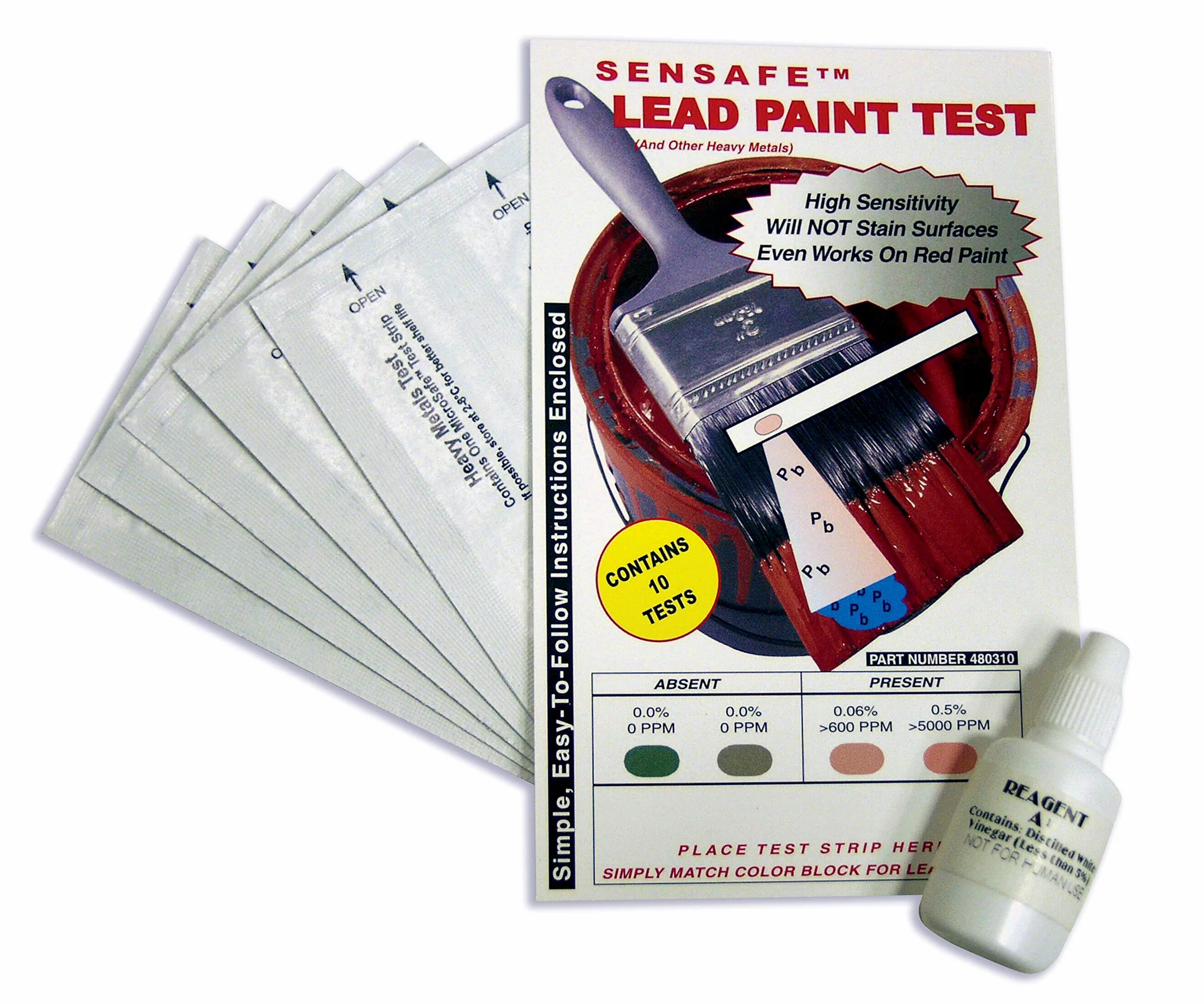 ITS Europe SenSafe® Prueba de pintura de plomo, prueba de plomo en la pintura (10 pruebas)