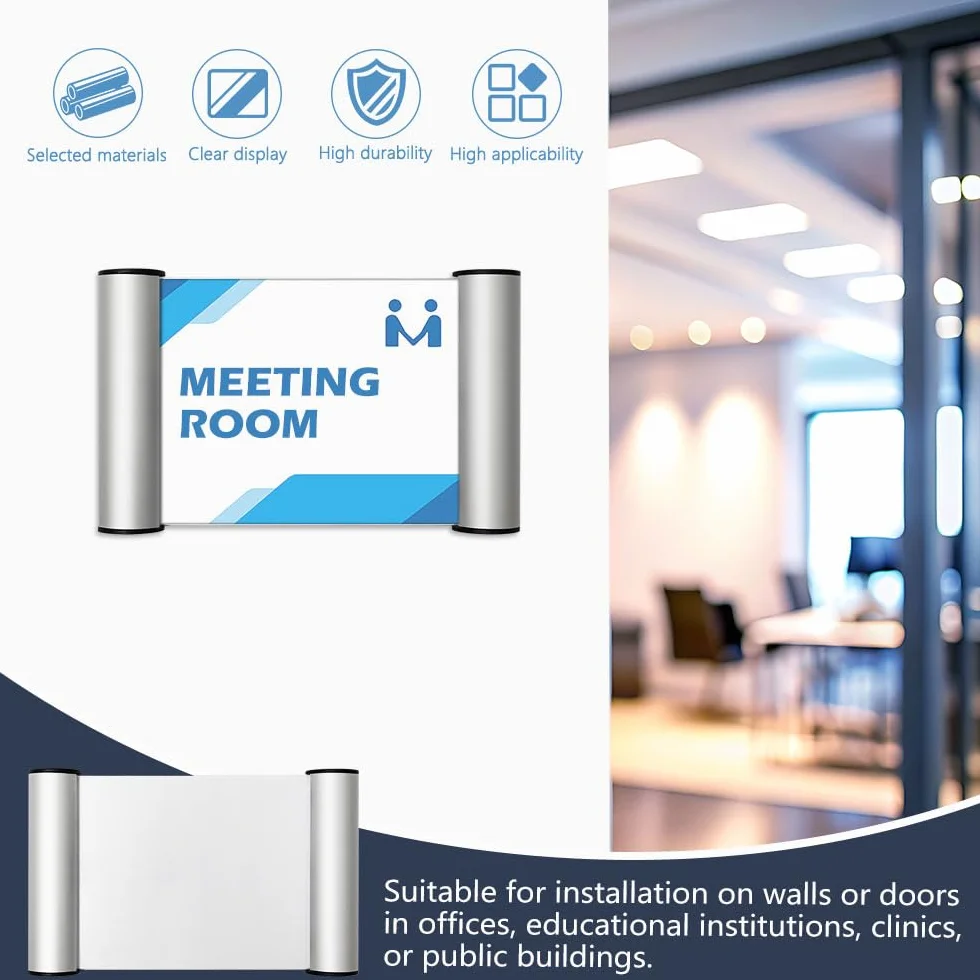 6 Piezas A6 Placa Puerta Oficinas, Autoadhesivas Identificativas de Aluminio(148x105 mm) para un Fácil en la Pared Señalización Profesional para Espacios de Trabajo, Consultas, Exposiciones