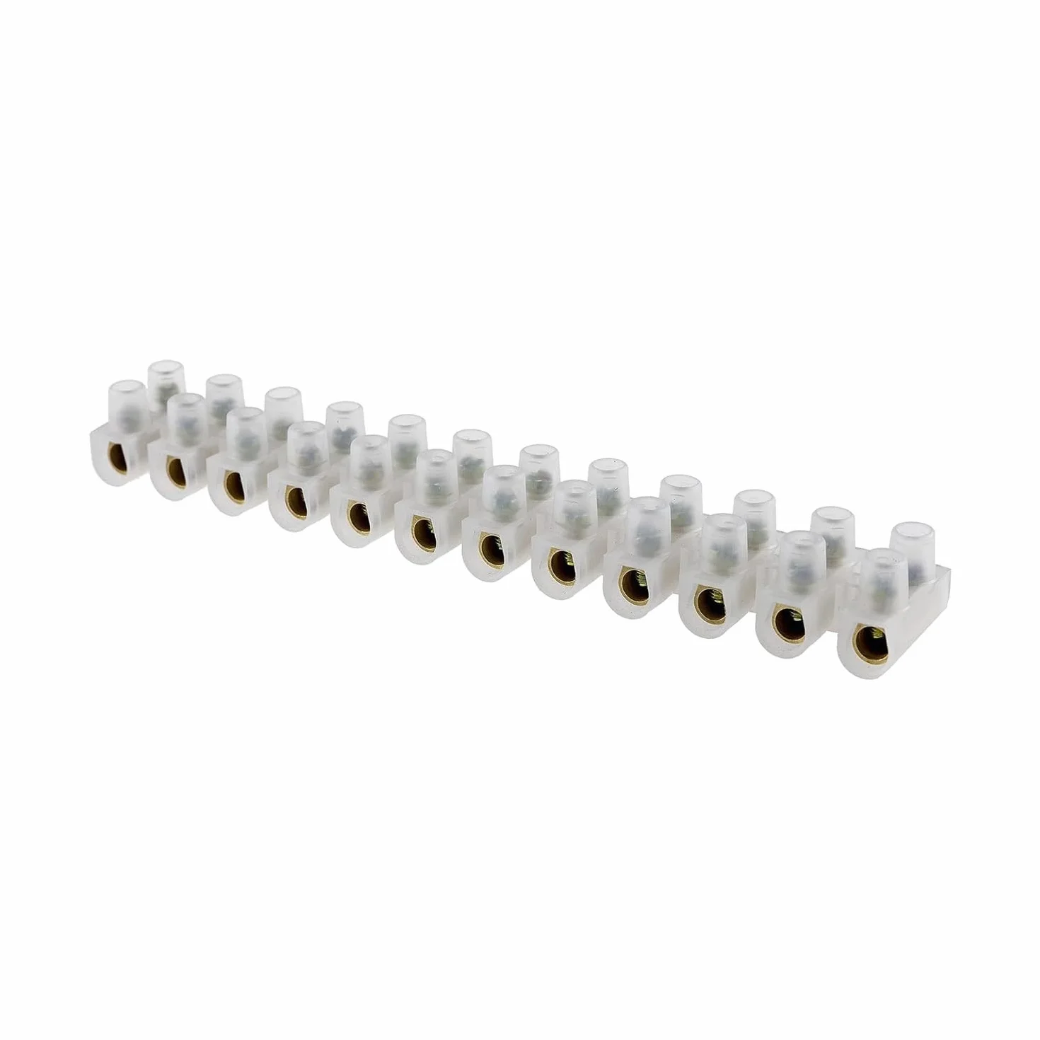 Regleta de conexión transparente 25mm, 60A, ideal para instalaciones eléctricas y conexiones seguras.
