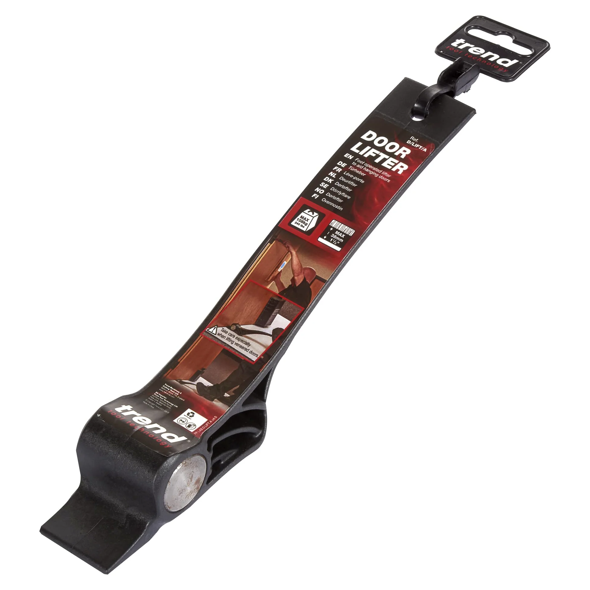 Trend Elevador de puertas: Ayuda para colgar puertas con pedal, para carpinteros y colocación de alfombras, elevación de 38 mm, D/LIFT/A