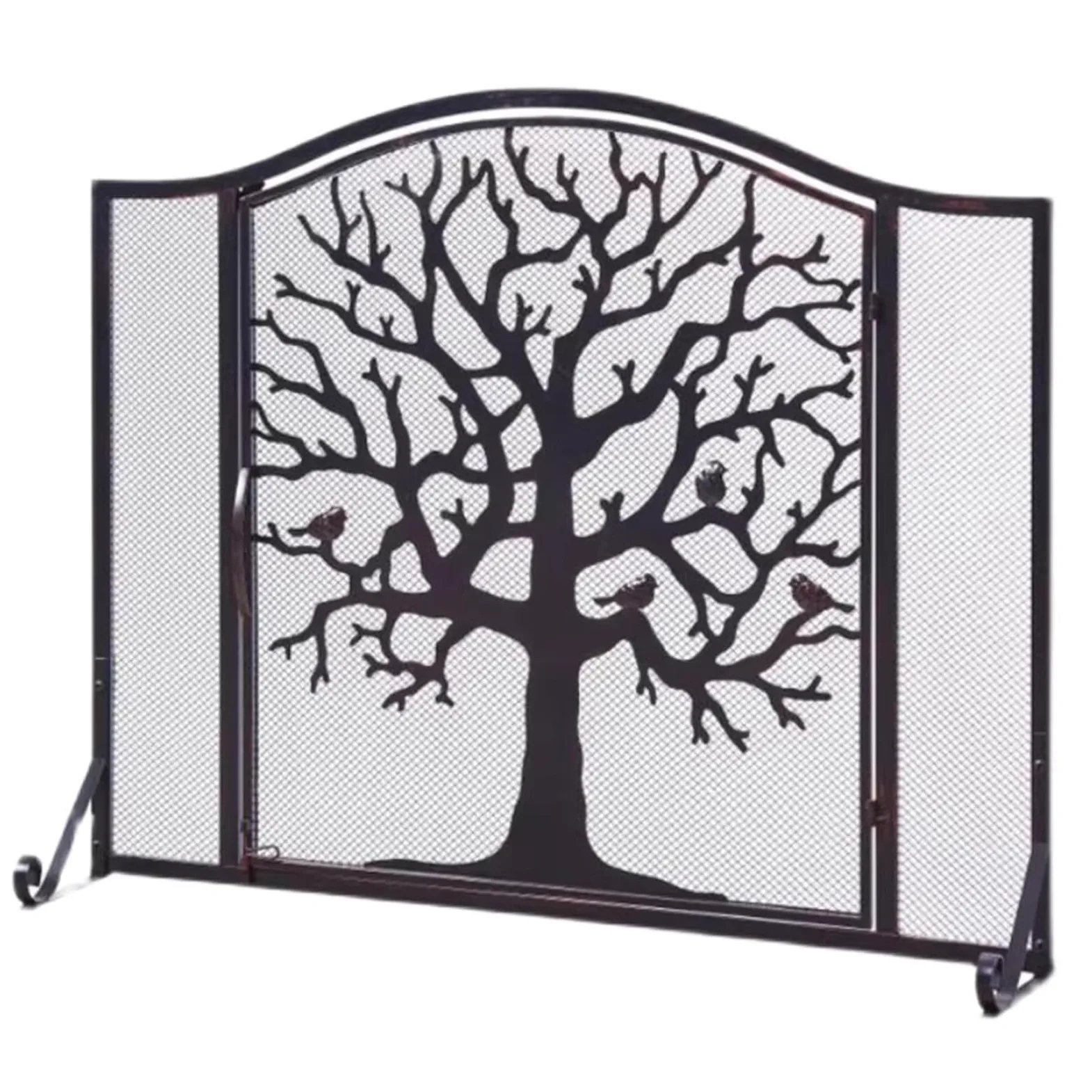 GTPBAO Salvachispas Chimenea Cortina para Estufa Paneles Magnéticos Individuales para Chimeneas De Pórtico, 96×78cm Barrera para Leña Pantalla para Chimenea con Una Puerta