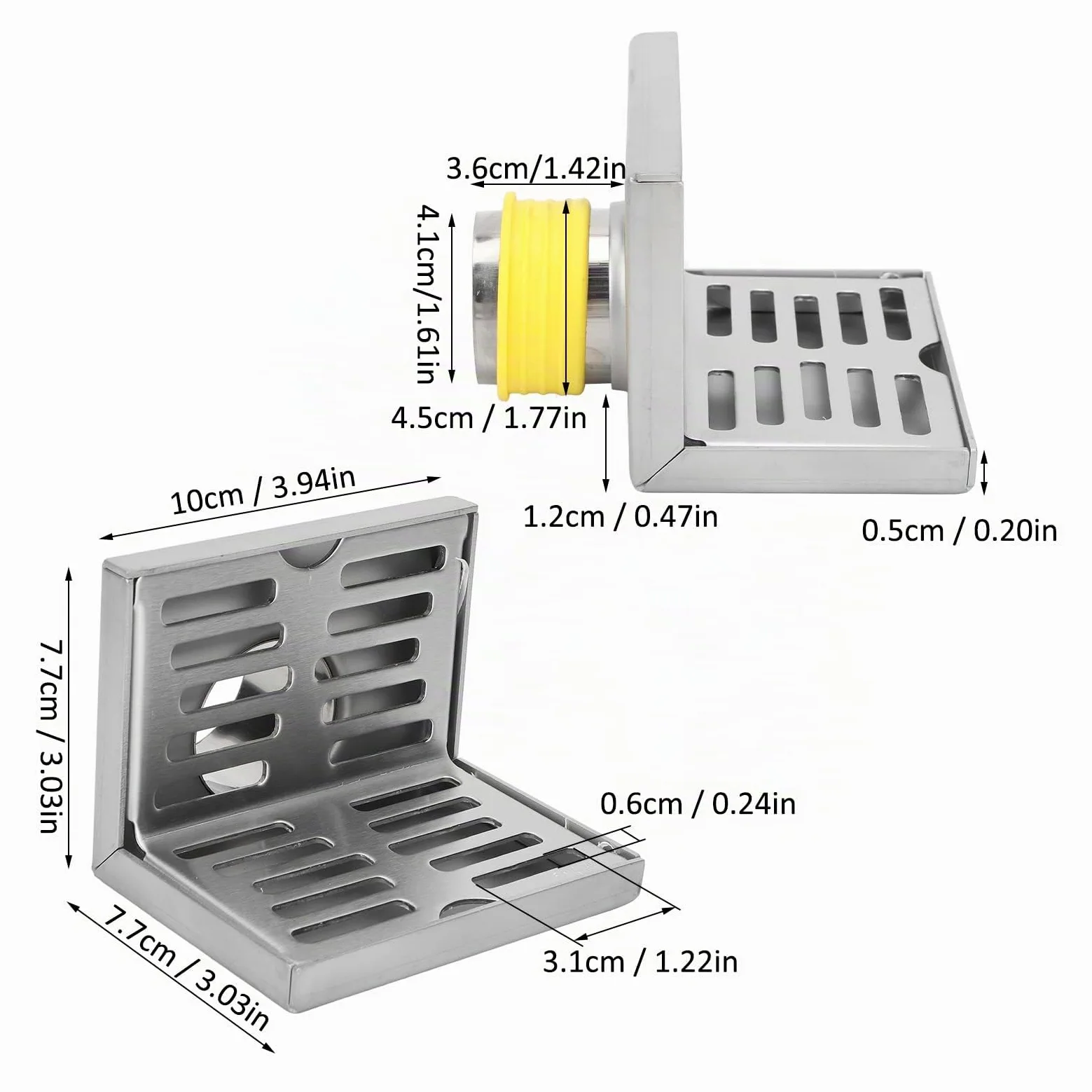 Desagüe de Piso de Esquina, Desagüe de Piso de Esquina de Pared en Forma de L con Drenaje de Piso de Lateral Desagüe de Pared de 10 Cm para Drenaje Horizontal de 90 Grados en