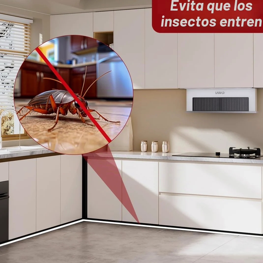 RANJIMA 5M Perfil de zócalo Perfil de embellecedor de zócalo para 18mm 19mm de espesor de madera, tira de zócalo de cocina Blanca Perfil de sellado de zócalo de cocina con labio de sellado para zócalo