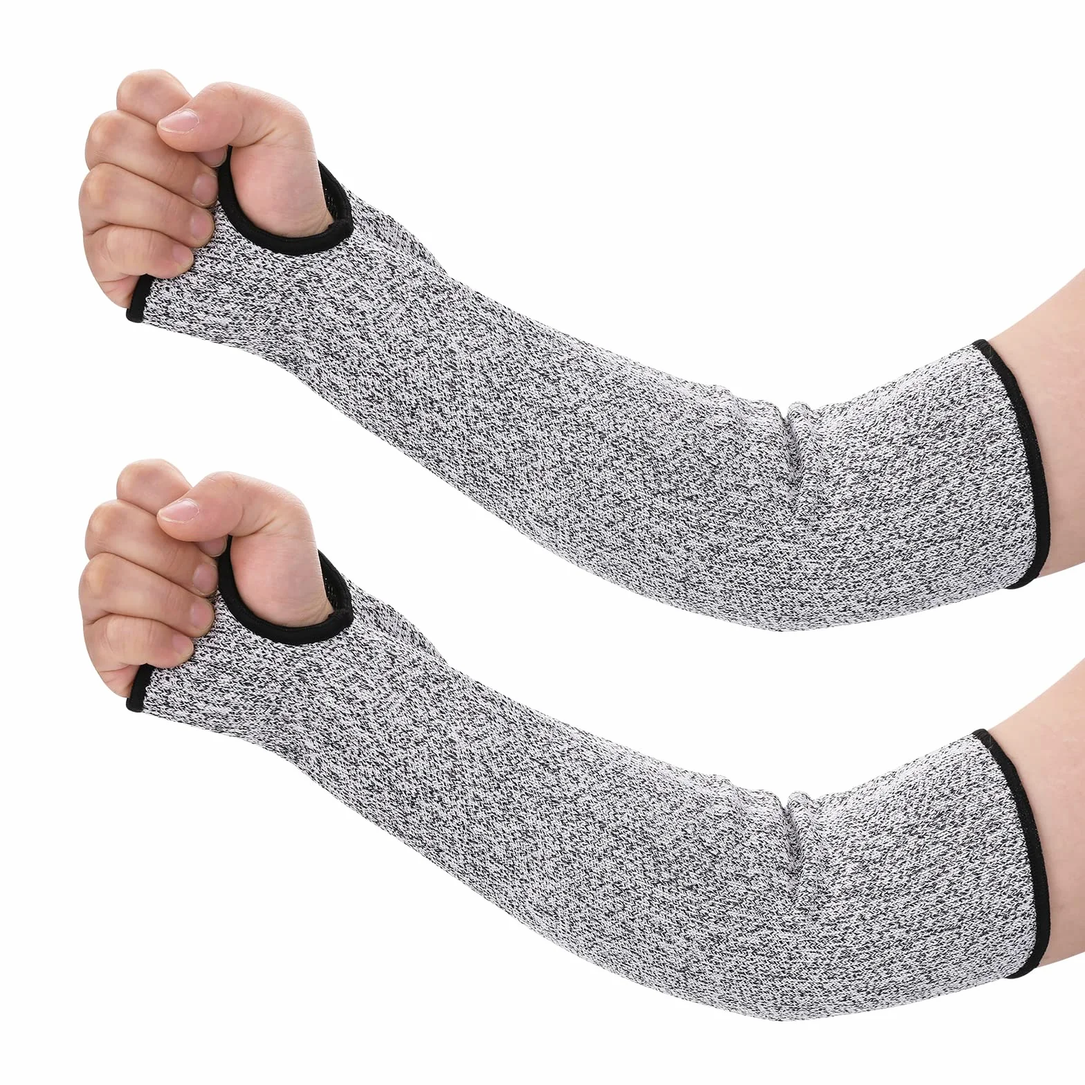 Mangas Protectora para el Antebrazo Nivel 5 Protección para el Brazo Manga de Trabajo de Punto con Orificio para el Pulgar