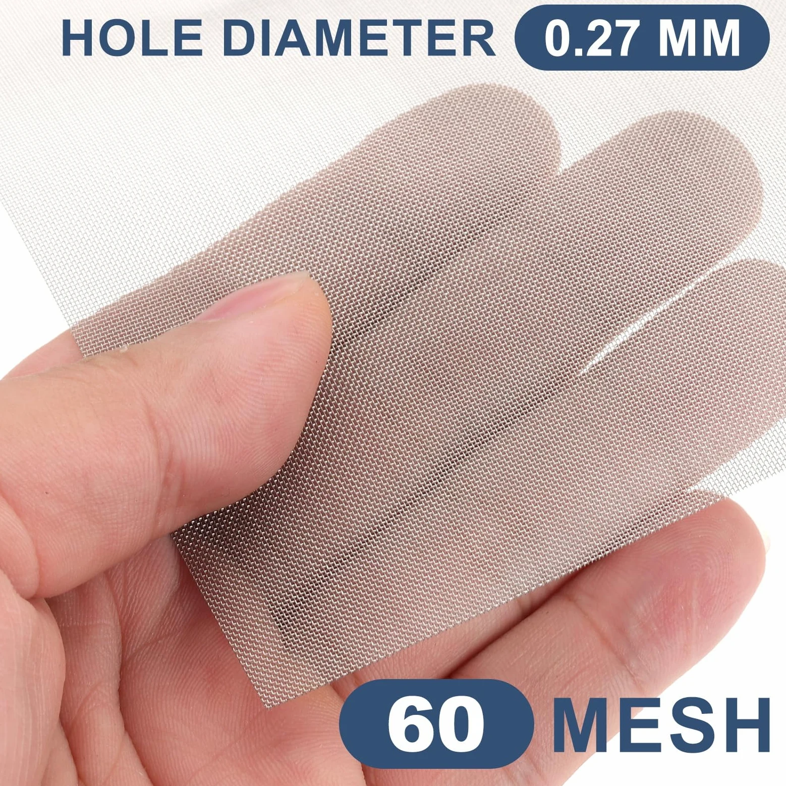 PATIKIL Malla Tejida De 60 Mesh 15.7" X 47.2" (120 X 40cm) Hoja De Filtro De Acero Inoxidable 304 Para Maquinaria Industrial Filtrado De Polvo Partículas Finas 0.27mm Agujero
