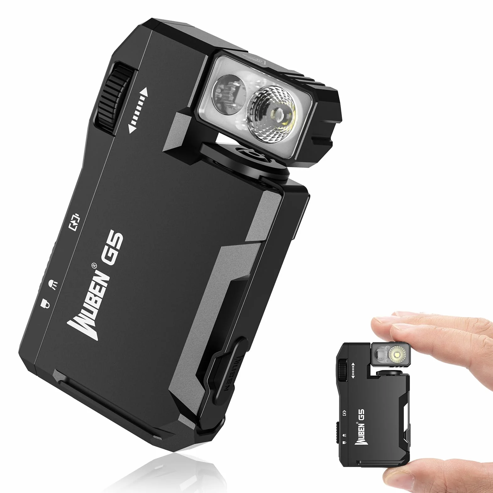 WUBEN G5 Linternas LED Alta Potencia 400 Lúmenes, Linterna LED Recargable USB RGB Potente, Linterna Led Pequeña a Pilas, IP68 Impermeable Portátil Flashlight Emergencia Camping（Negro）