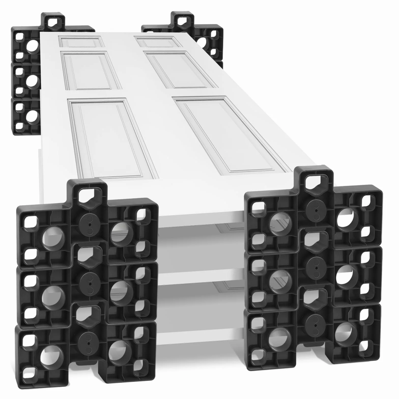 Glosaie - 12 soportes para pirámides de pintor, con sistema de apilamiento para puertas y armarios frontales, color negro