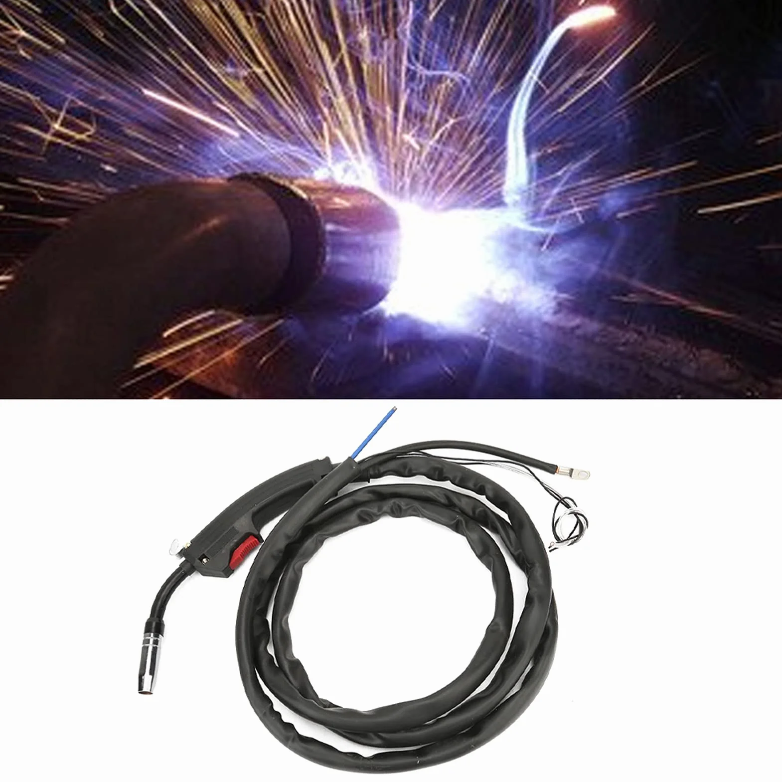 Antorcha MIG, 2 metros 160A-200A CO2 protección gas pistola soldadora manual para alambre de soldadura 0,8-1,2 mm