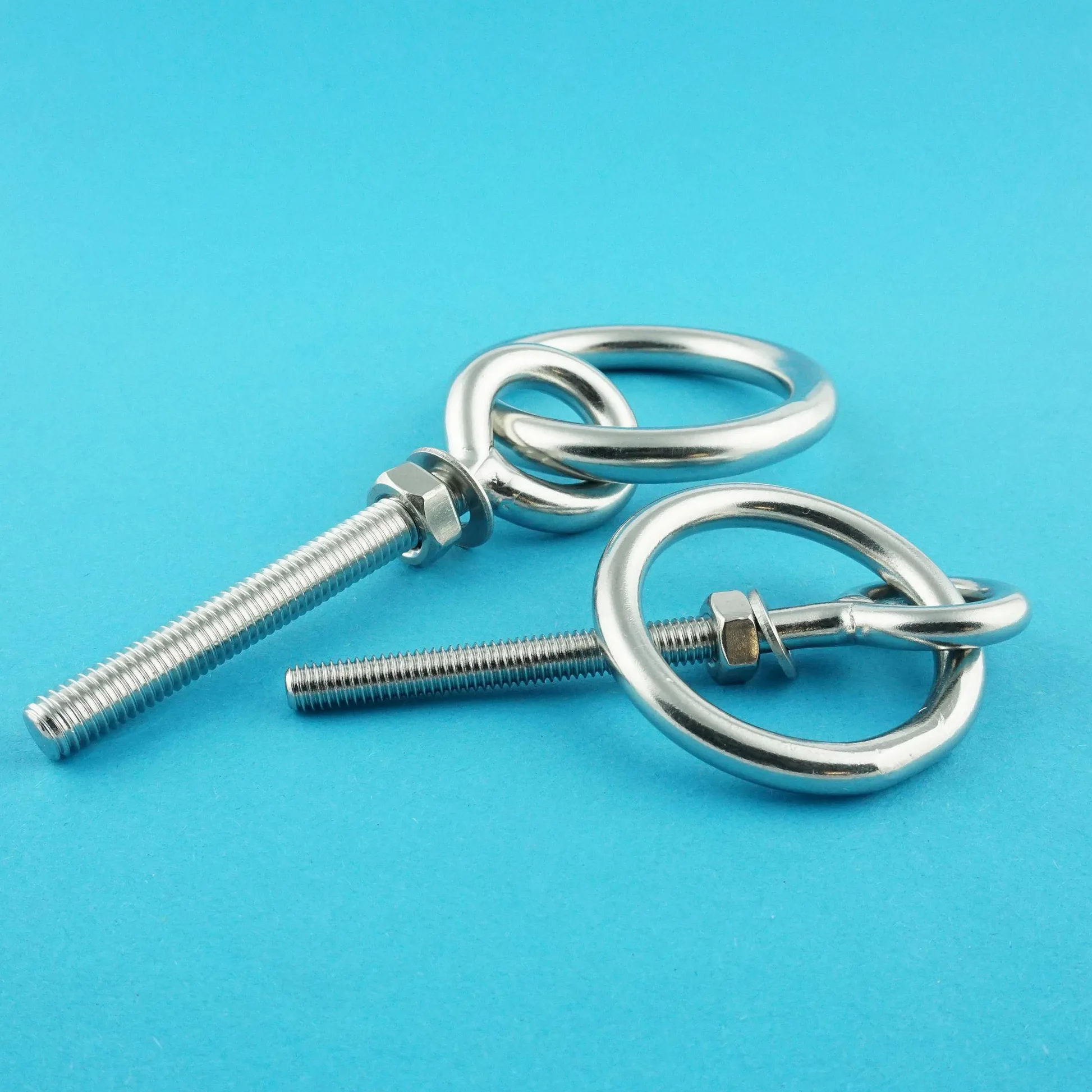 M12 x 150 mm Perno de ojo con anillo (2 unidades) - Tornillos de ojal - Rosca métrica - Tornillo de anillo - Acero inoxidable A4 V4A - inoxidable