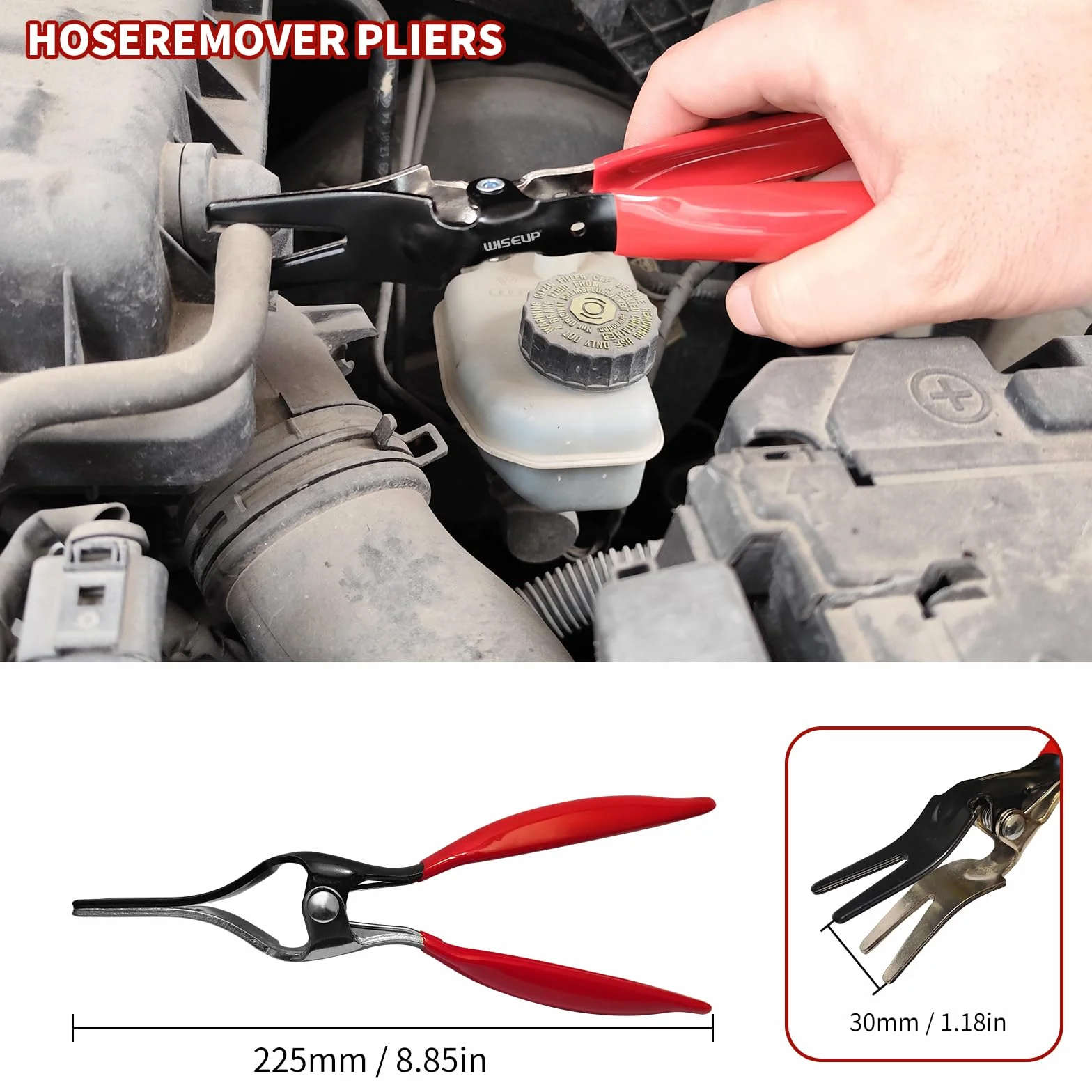 WISEUP Juego de herramientas de desconexión de línea de combustible de 8 piezas - Línea de combustible/abrazadera de manguera/alicates de extracción, herramientas de desconexión eléctrica/pasador de