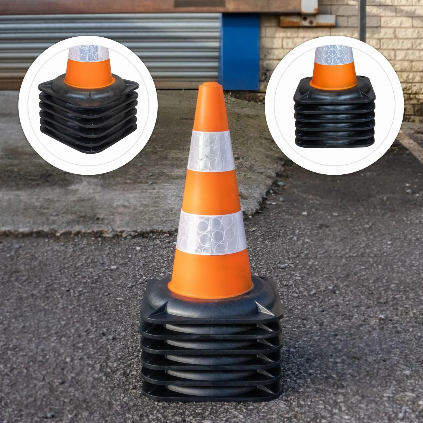 Conos de señalización Street Solutions 45 cm PVC reciclado Juego de 6