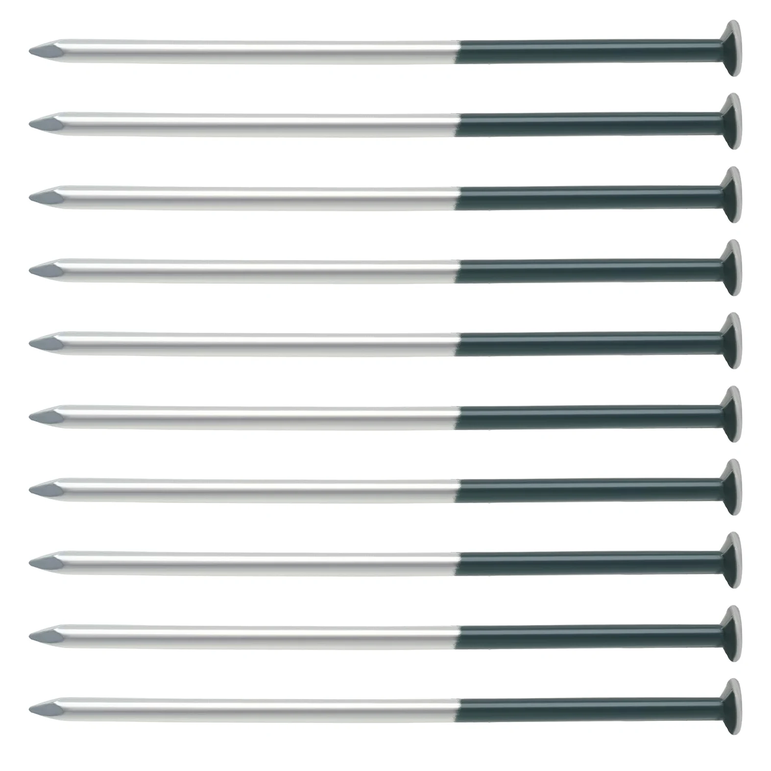 50pcs Clavos Césped Artificial Color Verde Oscuro 5 Mm X 150 Mm Clavos Cabeza Redonda Galvanizados Juego Clavos para Asegurar Telas Esteras Malas Hierbas Redes Láminas Suelo Y Más