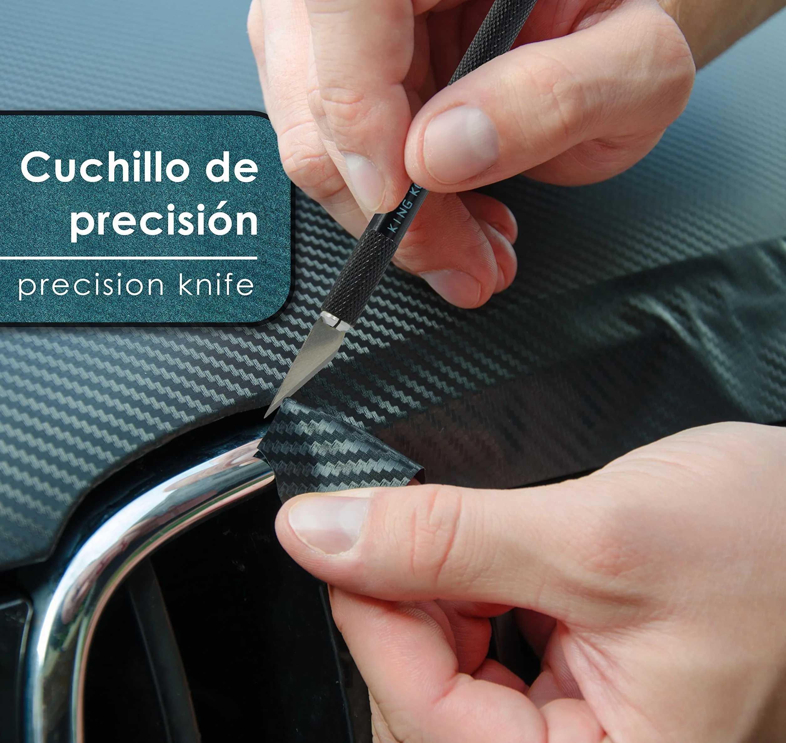 Kit Herramientas para la Instalación de Vinilos para Ventanas de KING KONG STATE – Cortador de Vinilo con Cuchillo de Precisión y espatula vinilo para Láminas