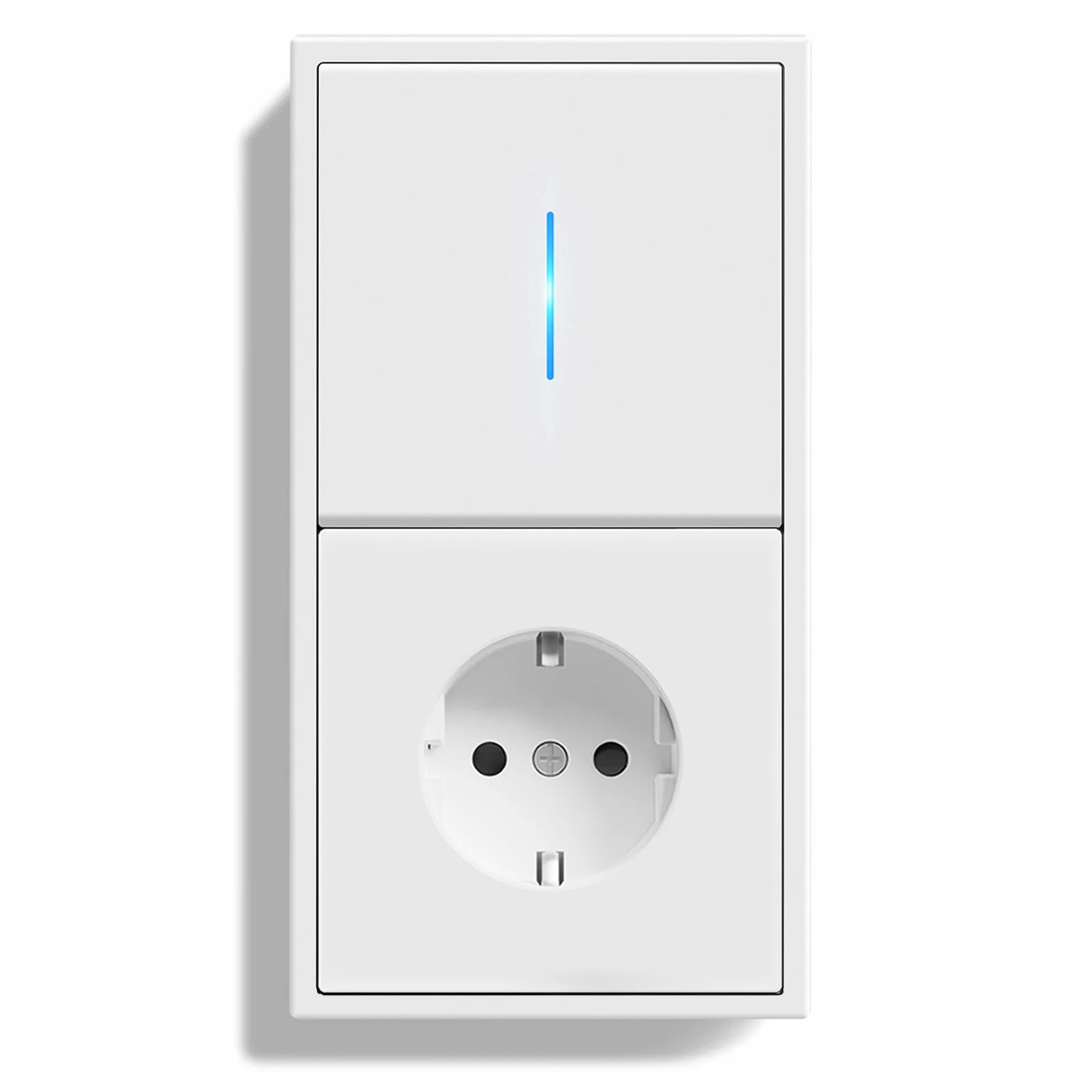 Interruptor con Enchufe Pared 1 Gang 1 Vía 150x80mm LED Blanco