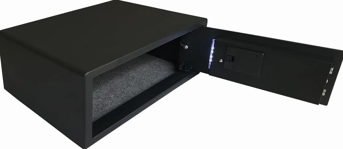 Caja Fuerte Hotel Electrónica Apertura Automática Puerta Teclado Digital Tamaño Portátil 15 Pulgadas Seguridad Premium Negra