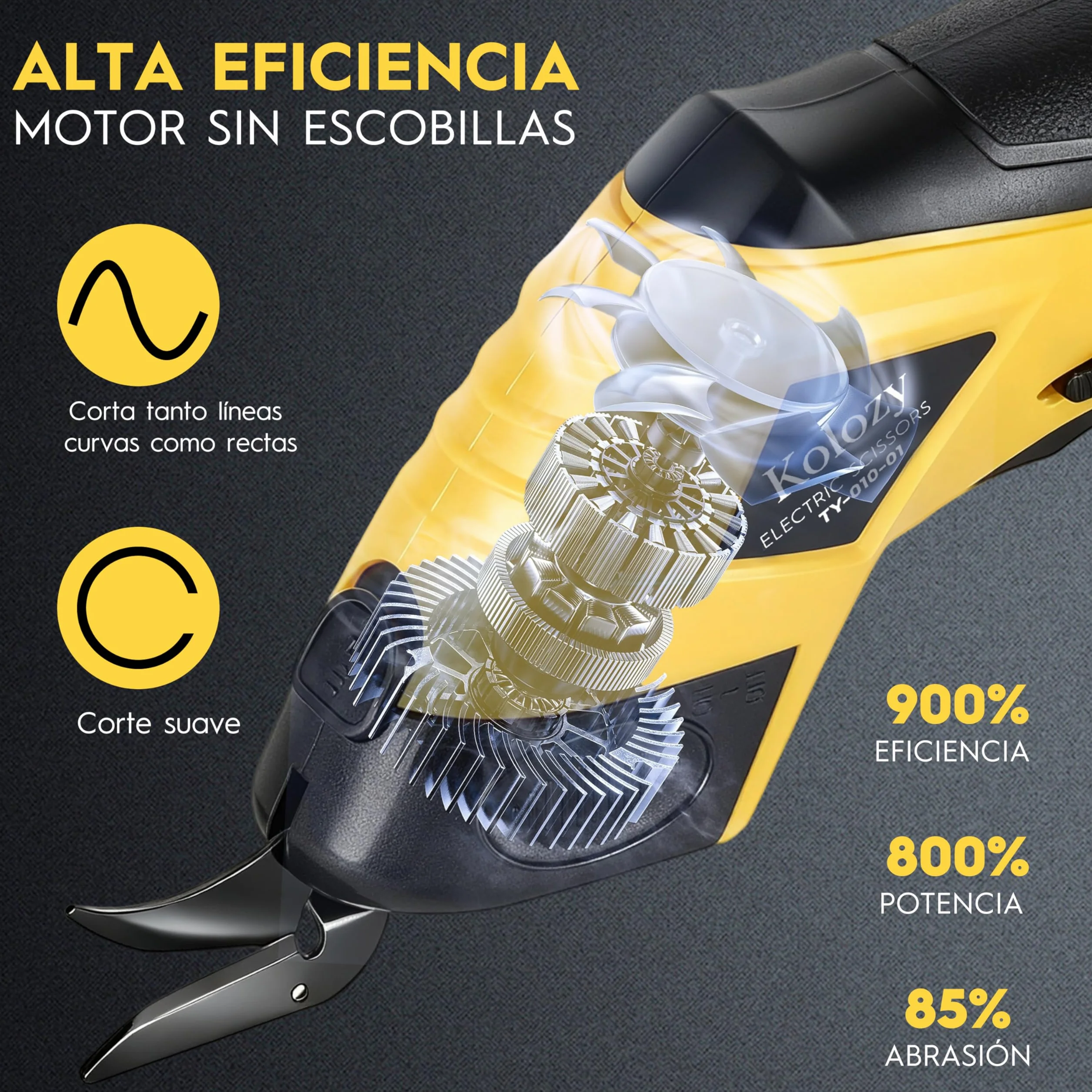 Tijeras Eléctricas Costura sin Cable, Cortador de Carton Recargable 4V Batería 2500 mAh 10000 RPM con 2 Cuchillas, Cutter Eléctrico Apto para Tela Cartón Alfombras Fieltro Cuero Plástico