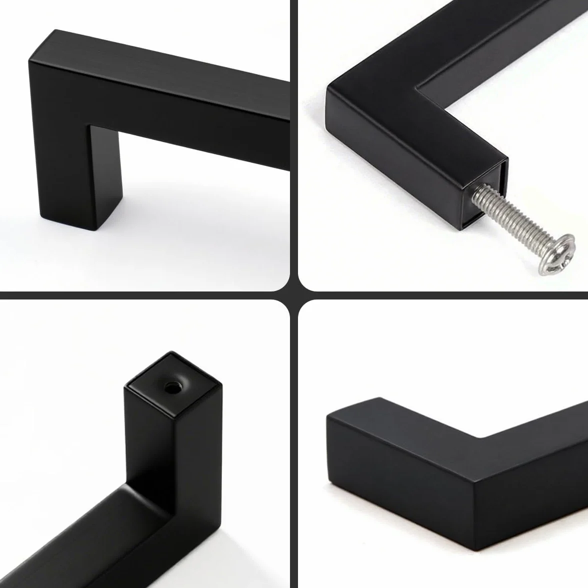 Drenky Tiradores Armarios, Negro Mate Tiradores Cocina de Acero Inoxidable 64 mm Centros de orificio Manijas de Muebles con Tornillos para Gabinete, 2 piezas