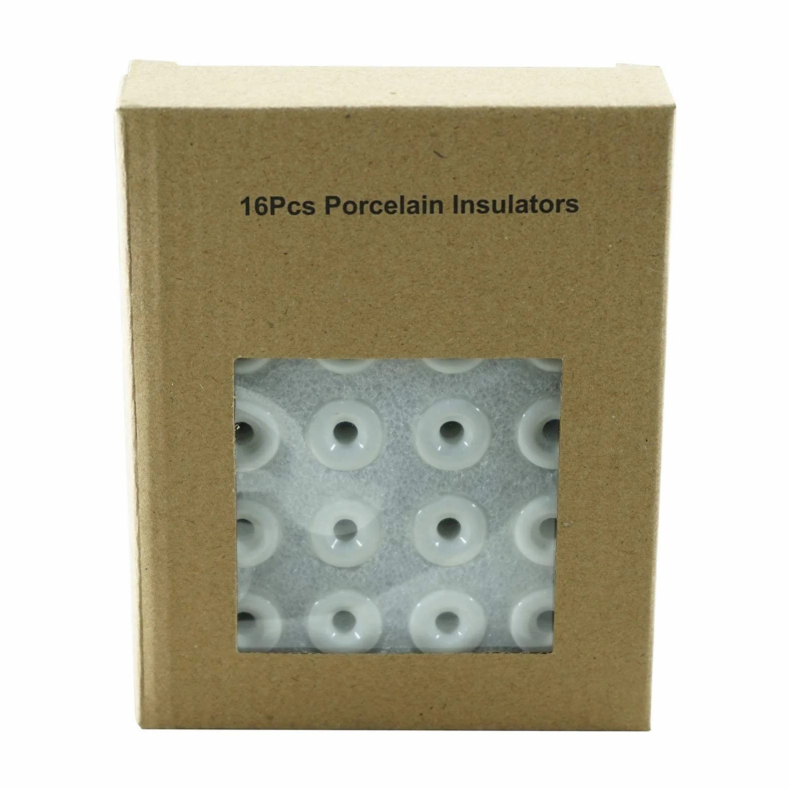 Pack Aisladores de Porcelana Blanca para Cables Trenzados 16u para Cable textil Instalación Eléctrica Vintage,Diámetro:20 mm