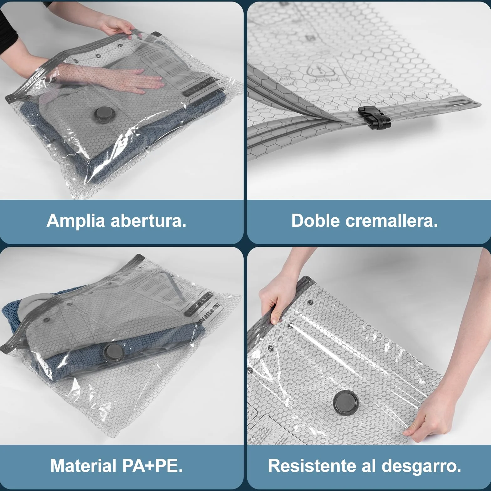 Carehabi Bolsas Almacenaje Ropa al Vacío 6 Piezas con Bomba Eléctrica Inalámbrica USB-C