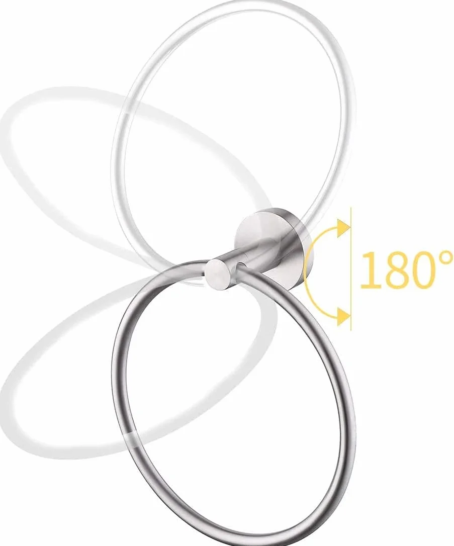 Toallero de acero inoxidable 16 cm redondo plateado para pared