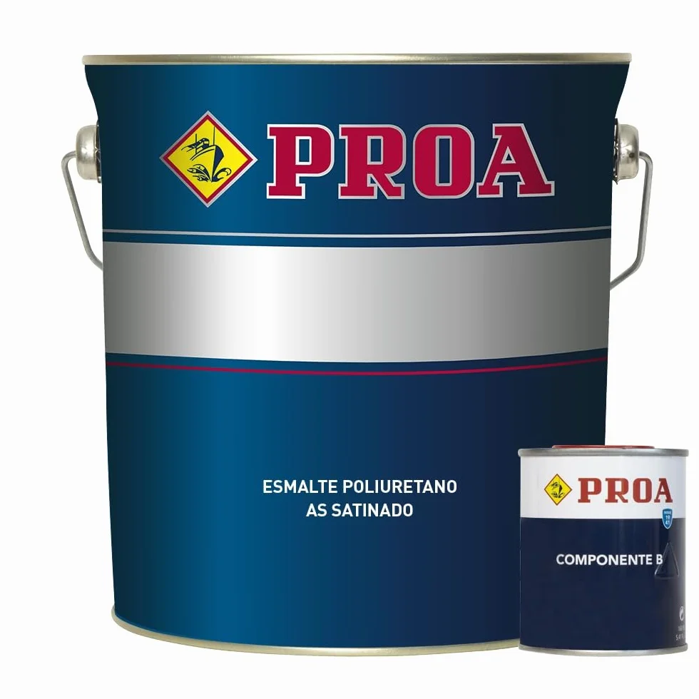 ESMALTE POLIURETANO AS SATINADO 2 COMPONENTES. Gris Medio RAL 7042. 750ML+160ML. Excelente adherencia para pintar sobre hierro, fibra, cristal.