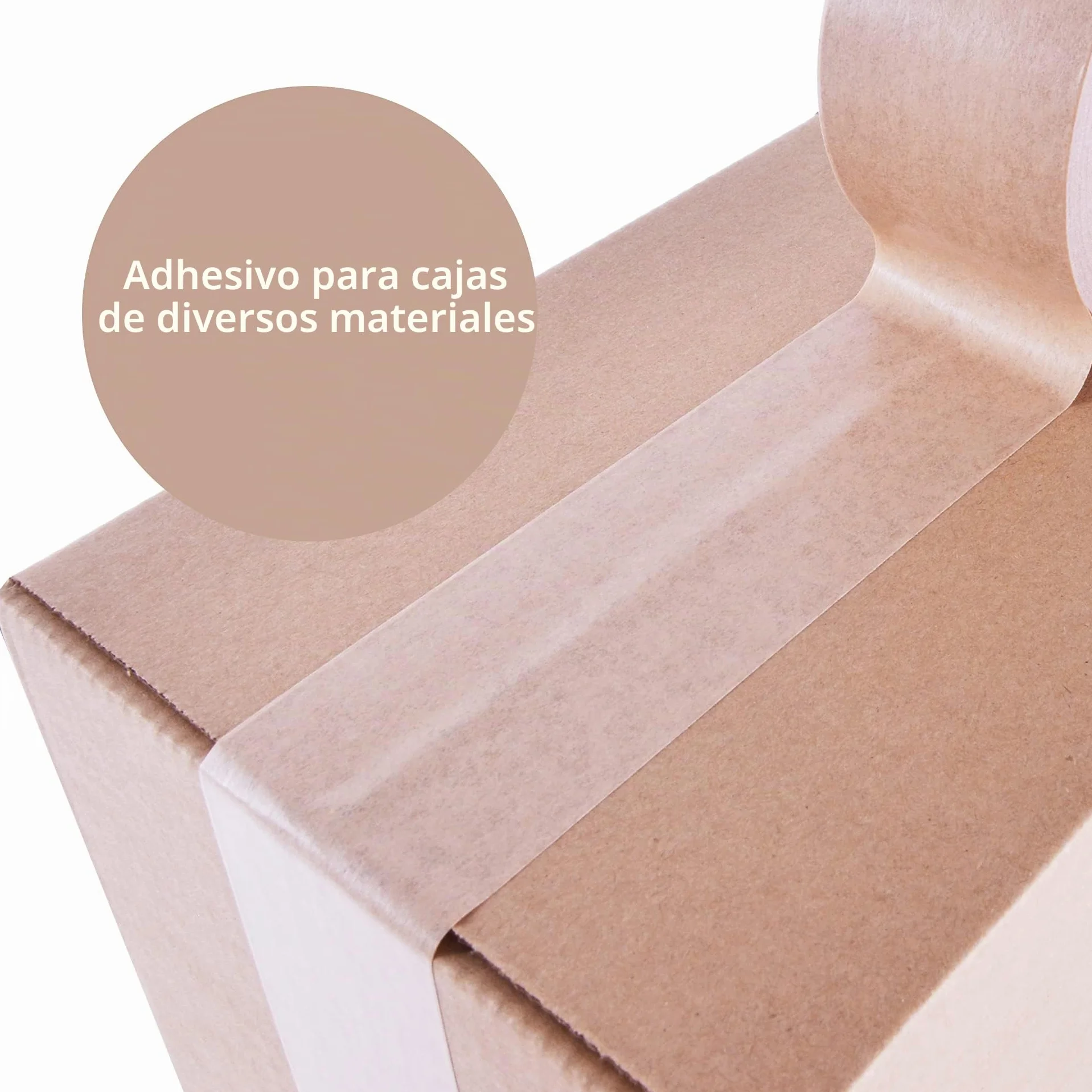 ADHES Cinta de embalaje de papel kraft Cinta adhesiva para paquetes y cajas reciclable ecológico marrón 50mm x 40m