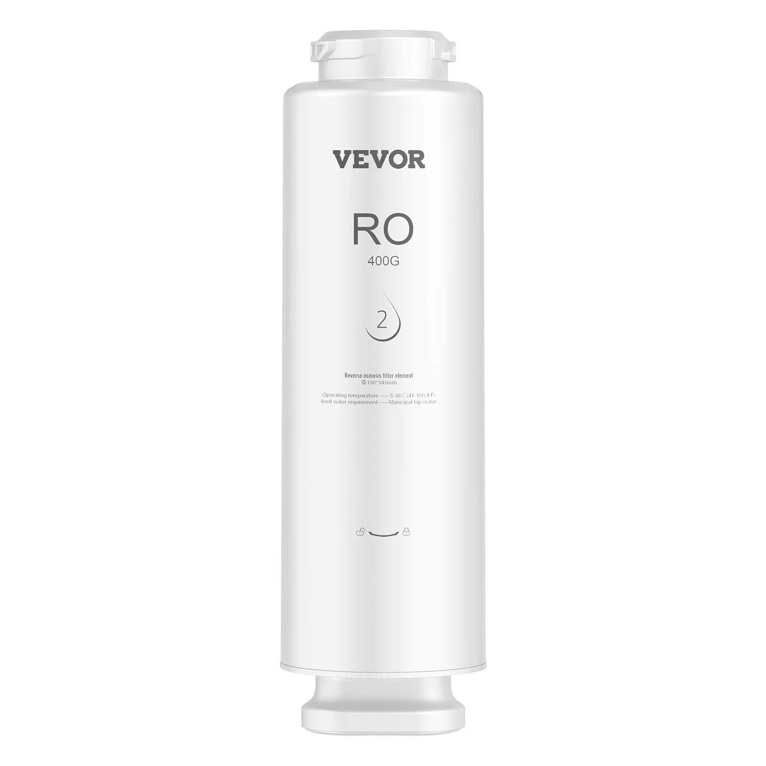 VEVOR Sistema de Ósmosis Inversa 9 Etapas 400 GPD, Cartucho de Filtro RO 24 Meses, Reduce Plomo Cloro Óxido, Compatible Fregadero SS-002 Φ 100 x 341 mm