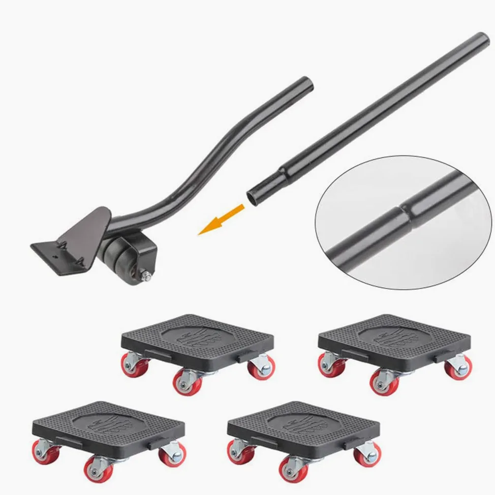 Elevador de Muebles Pesados con Barra de extensión y 4 Patines de Muebles con Ruedas, Capacidad de Carga de 400 kg, Juego de Herramientas para Mover Muebles