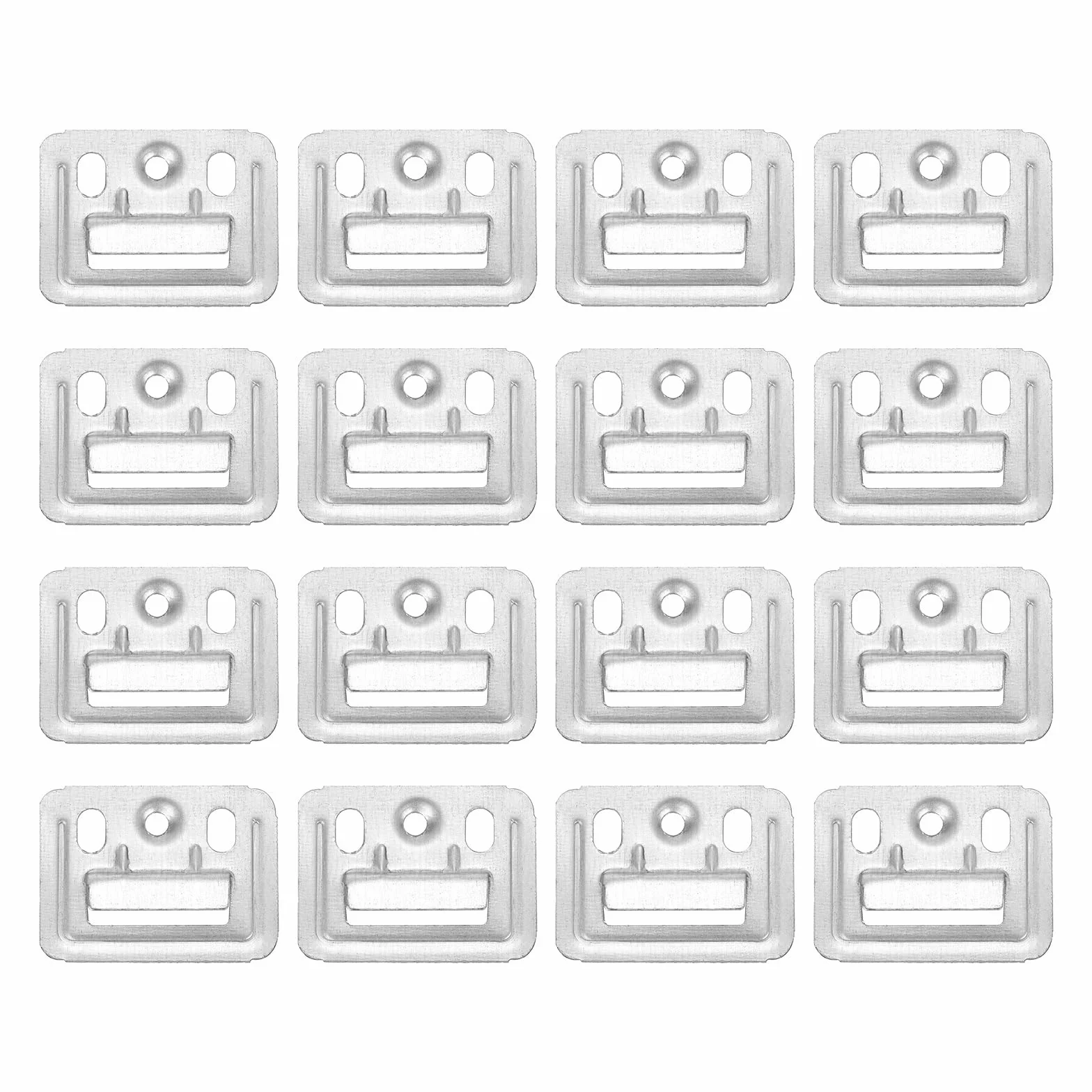 QUARKZMAN 150Pcs 43mmx32mmx0.4mm Hebilla para Paneles de Pared, Grapas Integradas de Acero Al Carbono Zincado, Abrazaderas de Fijación para Muebles, Grapas de Montaje en Pared, Plateado