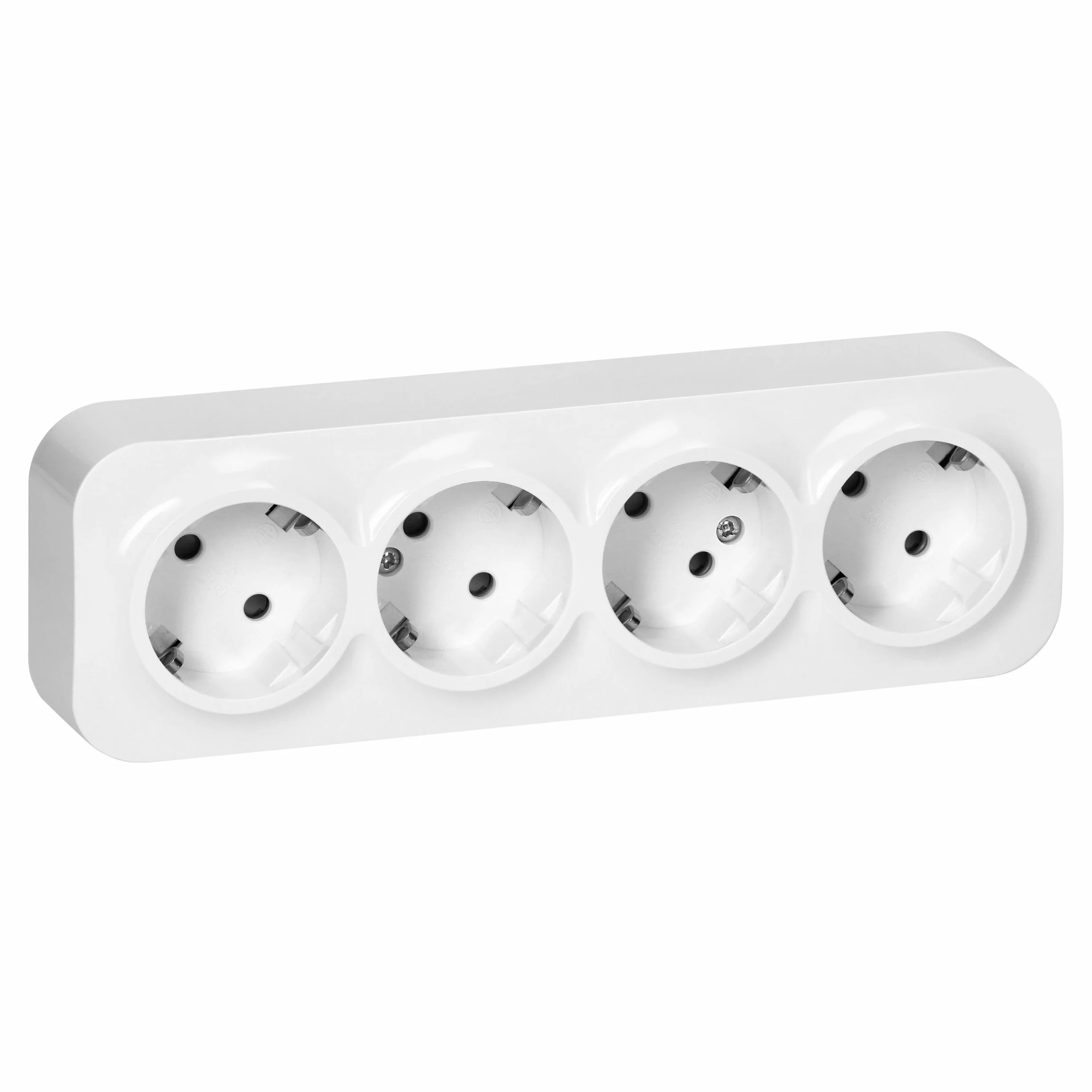 Enchufe Pared Schuko Toma de Corriente Pared IP20 Enchufe de Superficie Blanco 16A/230VAC Duradero y Seguro para Uso Doméstico y Comercial