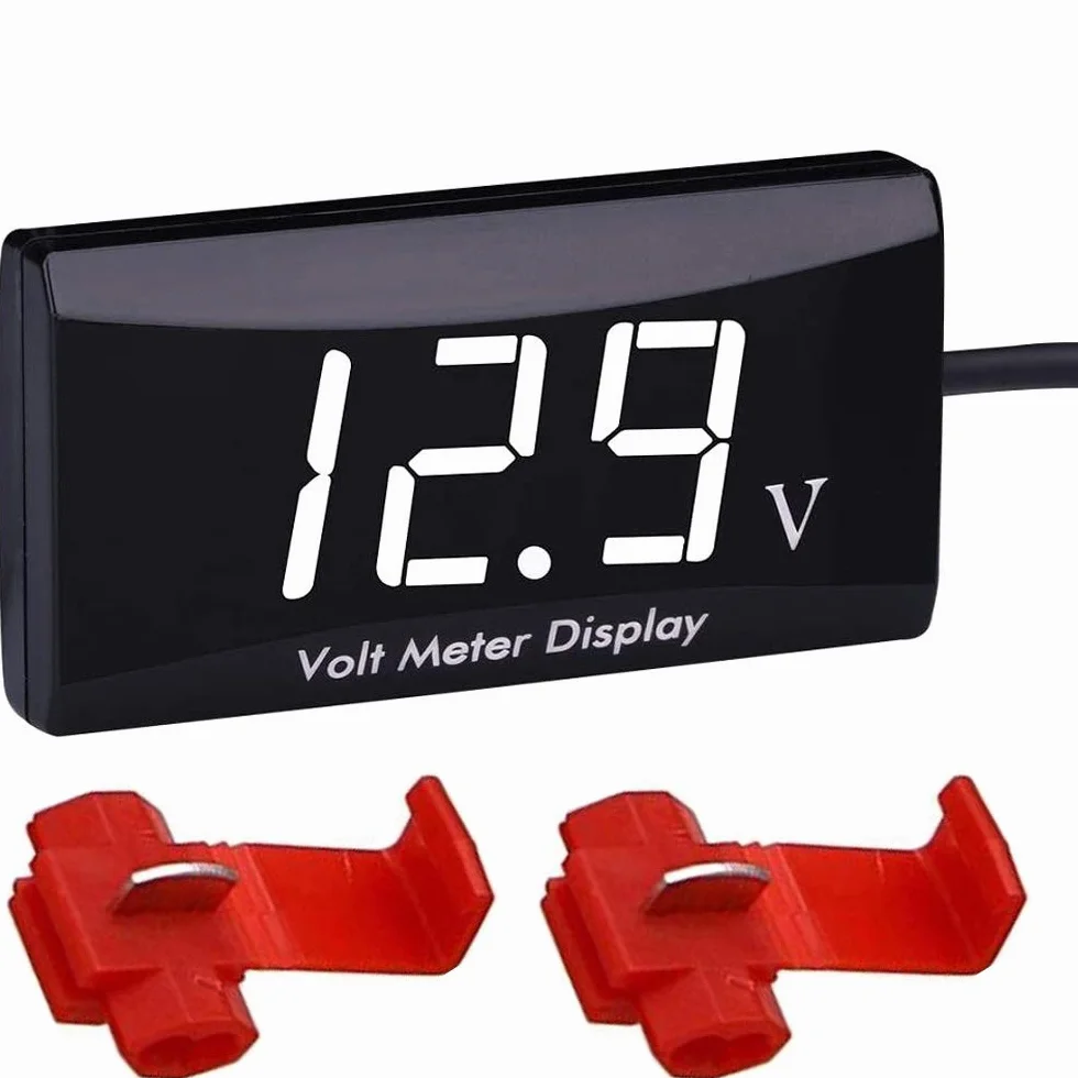 Greluma Voltímetro Digital Impermeable 12V LED para Coche Motocicleta