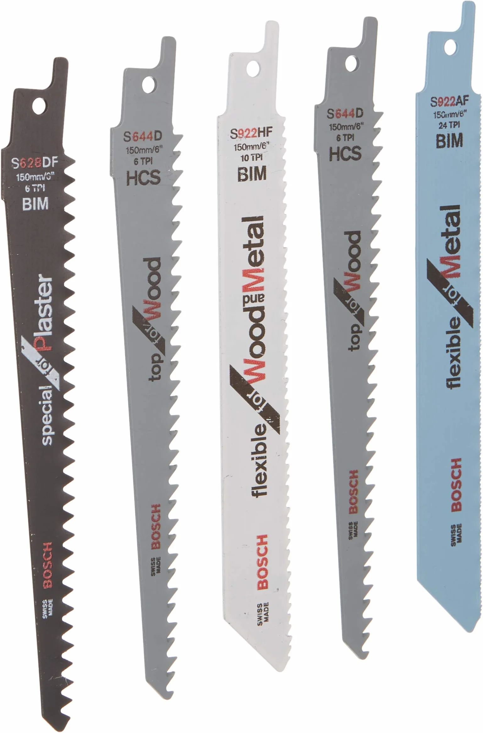 Bosch Hojas de Sierra Intercambiables - Pack de 5