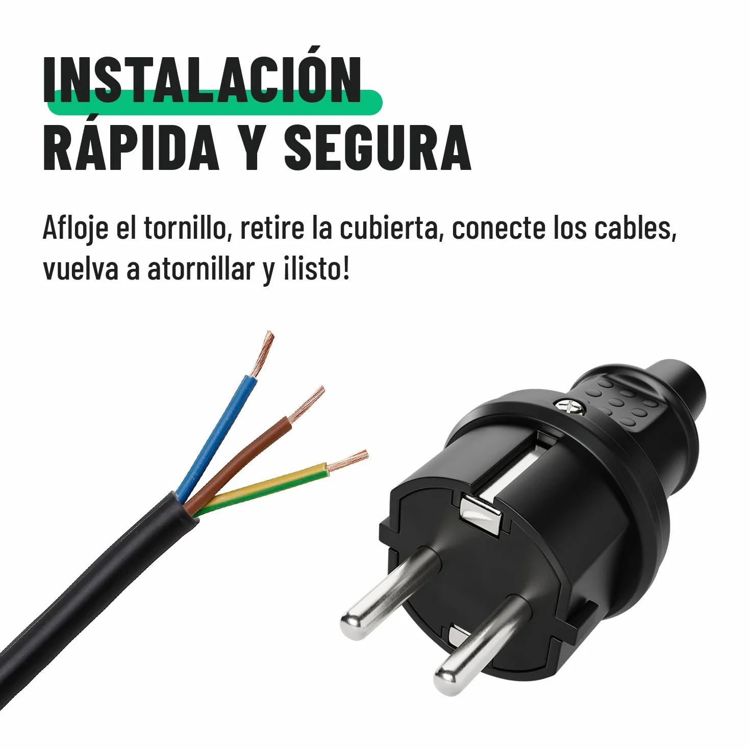 Clavija Enchufe Hembra y Macho Exteriores de Goma 230V 16A 3,7kW IP44