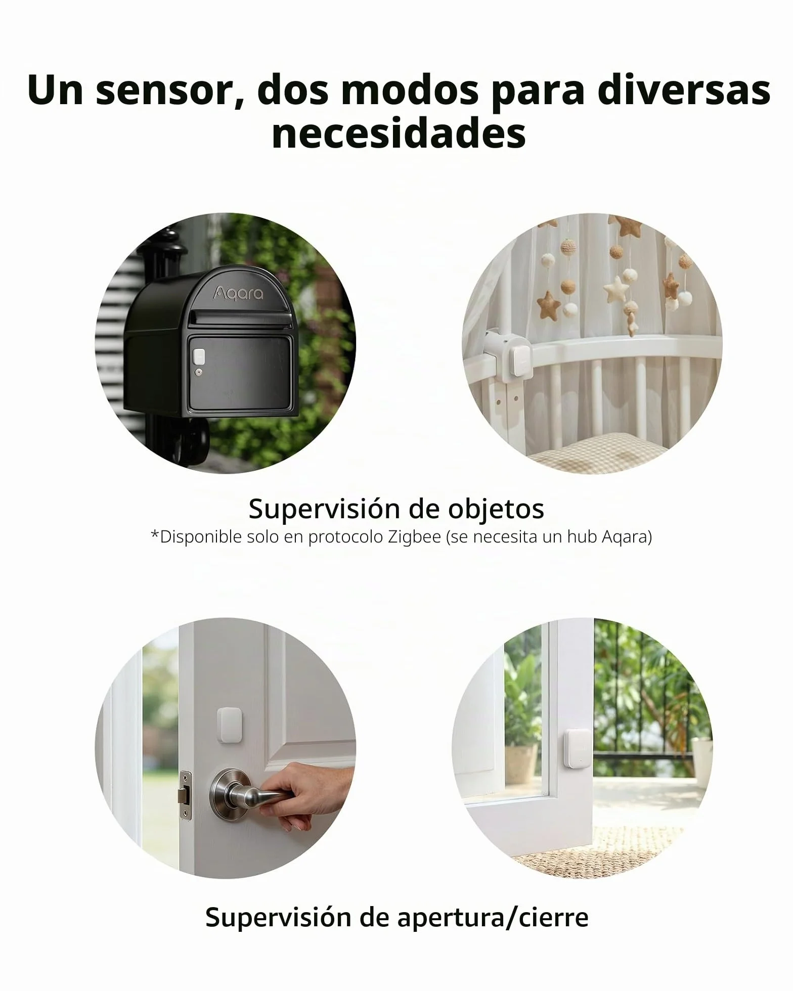 Aqara Sensor Multiestado P100, Thread/Zigbee, Sensor de Puerta/Ventana y Vibración, Monitoreo de Apertura/Cierre o de Objetos, Compatible Apple Home,Home Assistant, Alexa, Google Home,Blanco