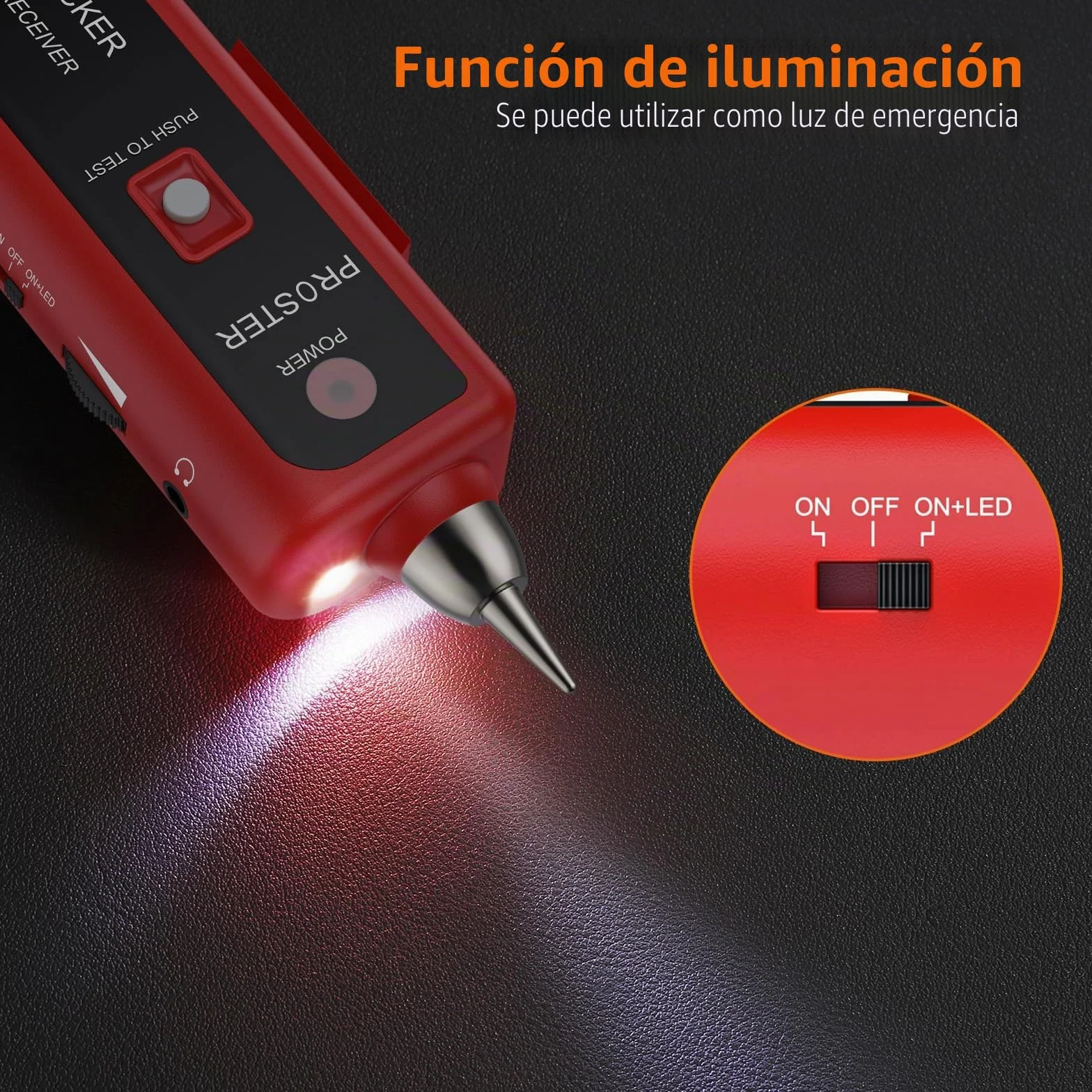 Proster Comprobador de Cables RJ45 RJ11 con Pelacables Tester de Red LAN Ethernet - Rojo