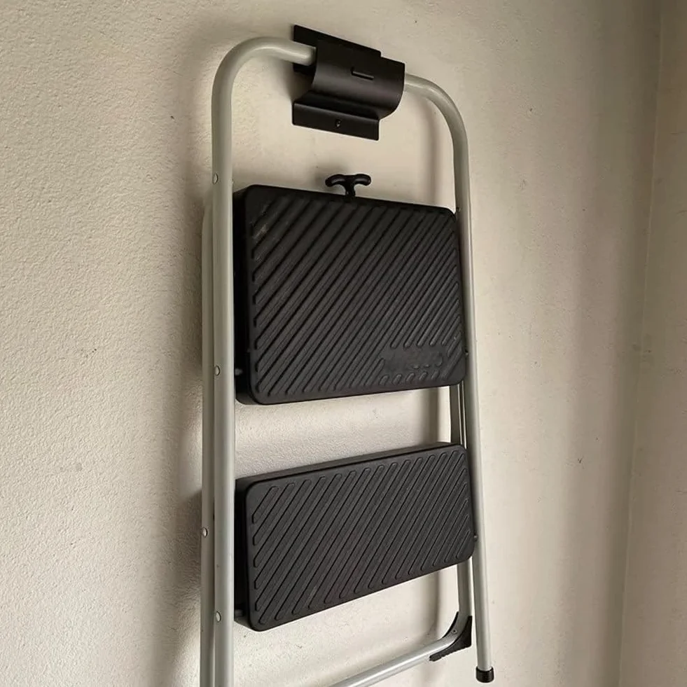 Percha de Escalera de Alta Resistencia, de Escalera de Montaje en Pared para Almacenamiento de Escaleras, Perchas de Carretilla para Pared de Garaje, 1 Paquete