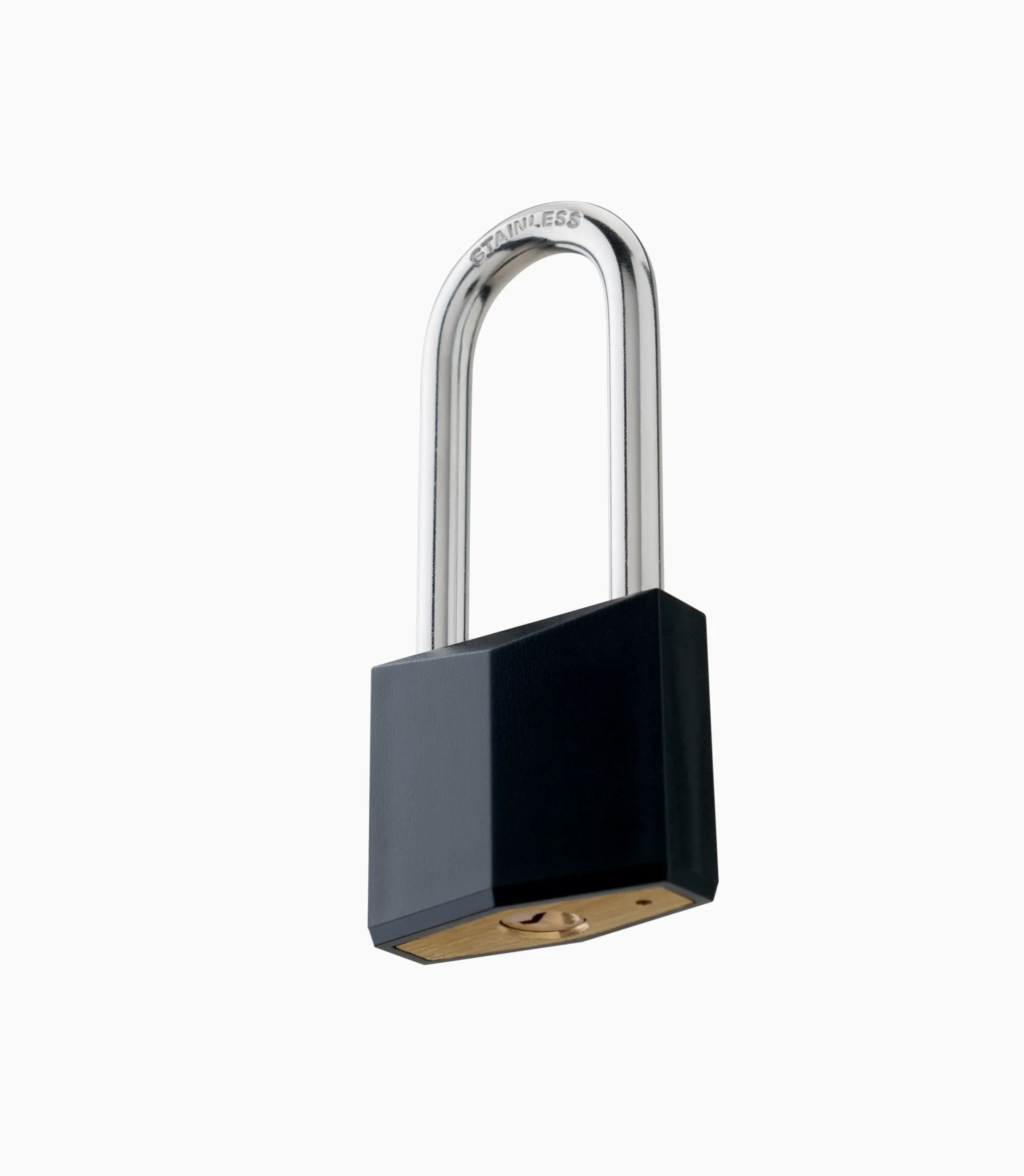 Paquete de 12 candados con llave igual, candado con llave de latón cubierto negro con grillete largo de acero inoxidable, cuerpo de cerradura de 1-9/16 pulgadas, cerraduras inoxidables para
