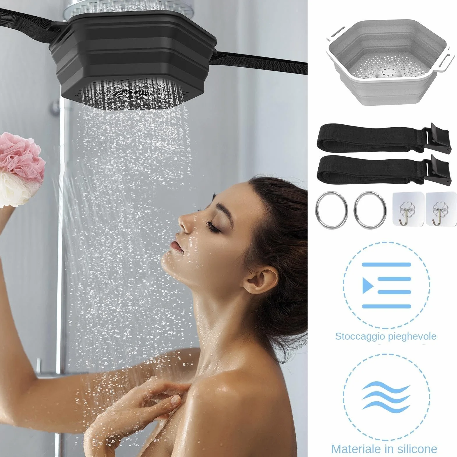 Ducha De Hielo, Enfriador De Baño De Hielo, Enfriador De Agua De Silicona, Enfriador De Baño De Hielo Plegable De Silicona, Conexión De Alcachofa De Ducha, Ducha De Baño De