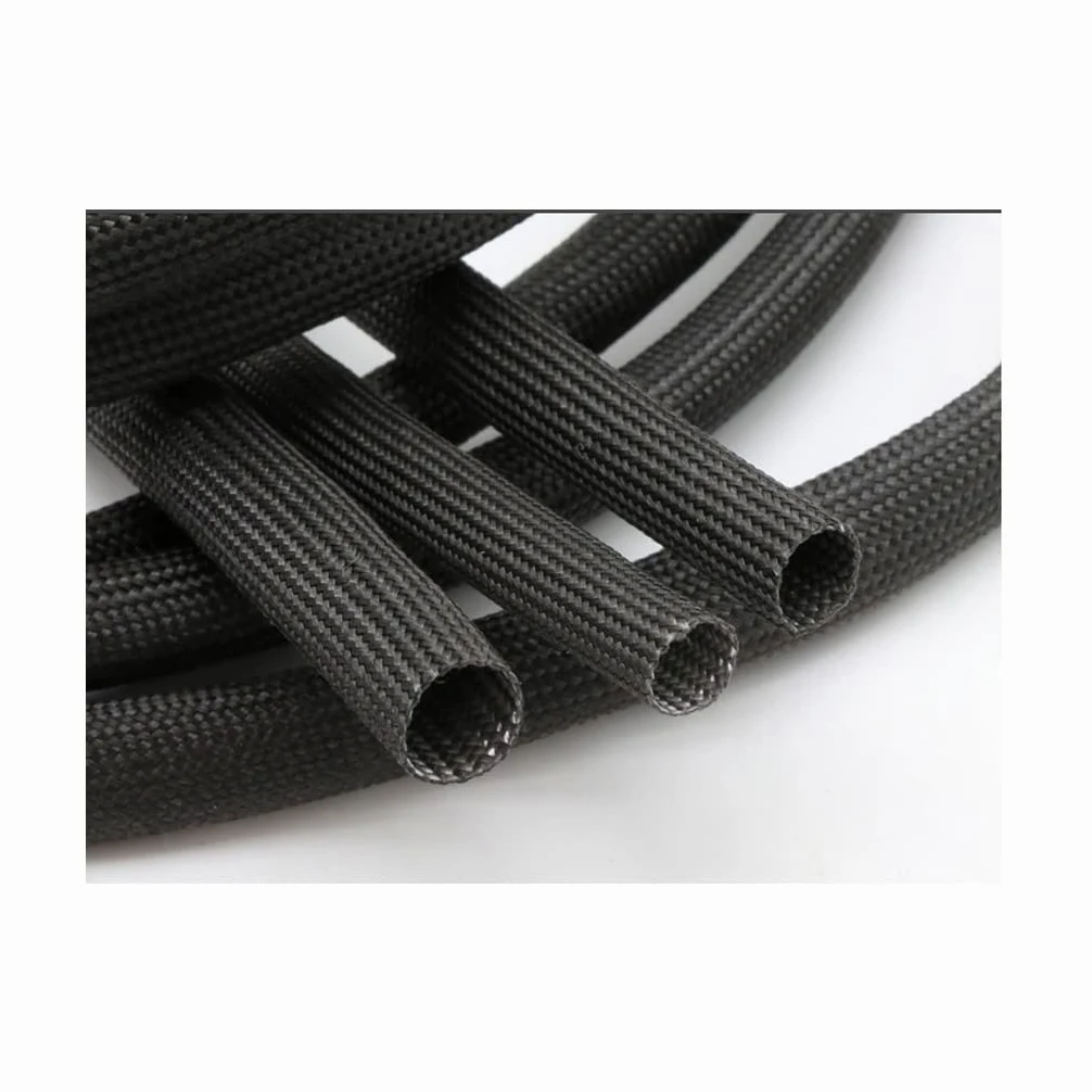 Fundas para empalmes de cables, Manguito de cable for prensaestopas, manguito trenzado fibra vidrio alta temperatura 614 °C(Black,40mm x 1meter)
